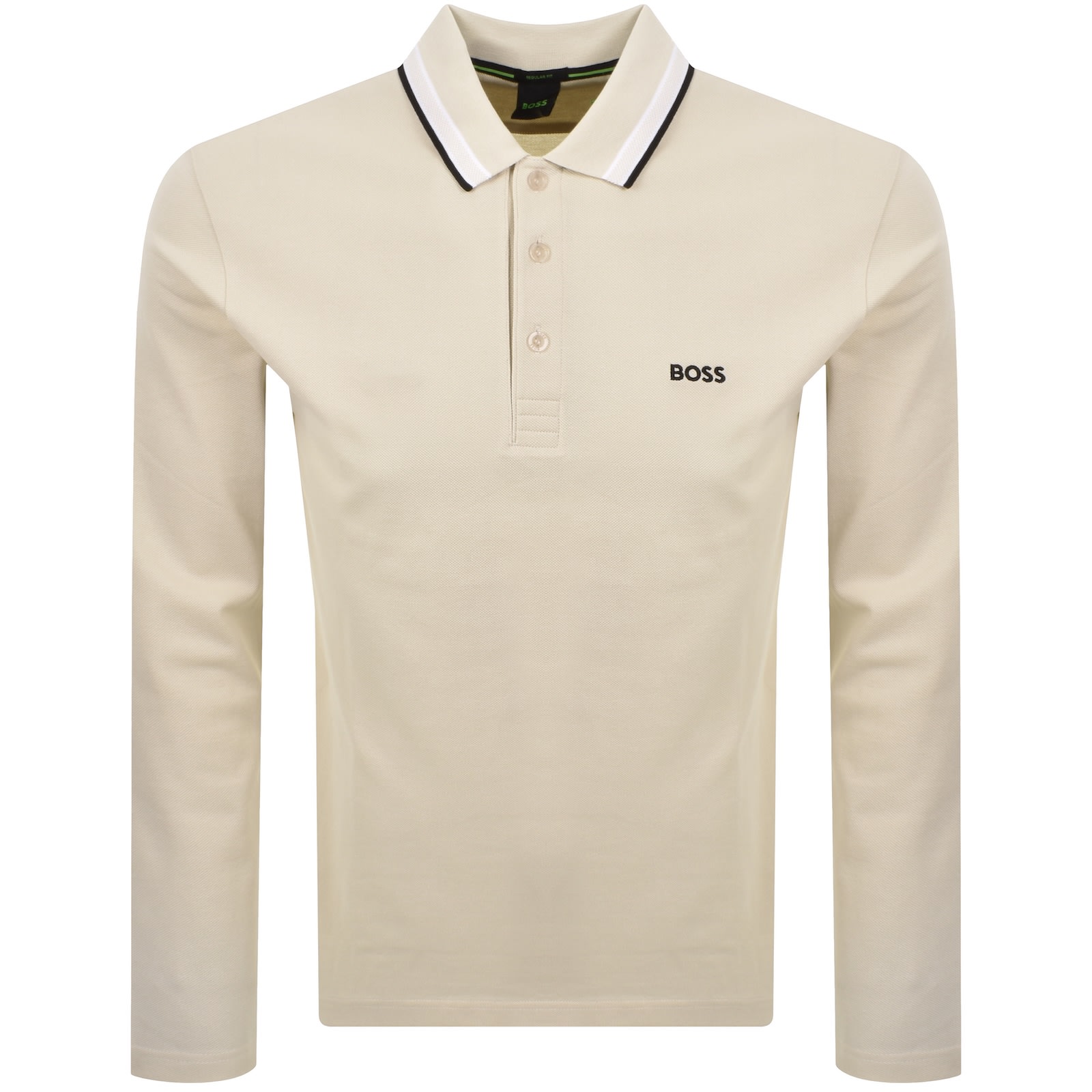 Boss Athleisure Boss Plisy Long Sleeve Polo Cream In White