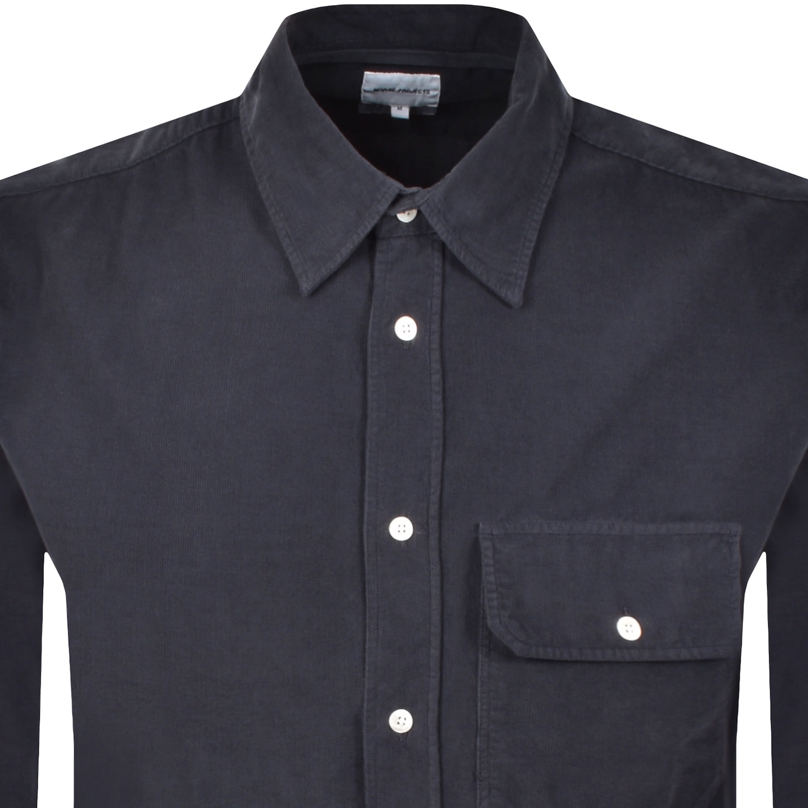 Norse Projects Algot Micro Cord Shirt Grey In Blue