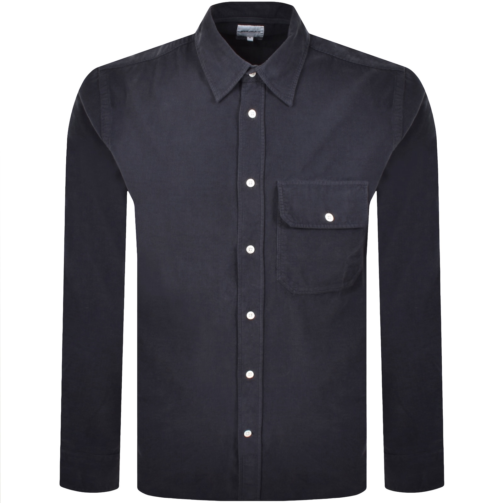 Norse Projects Algot Micro Cord Shirt Grey In Blue