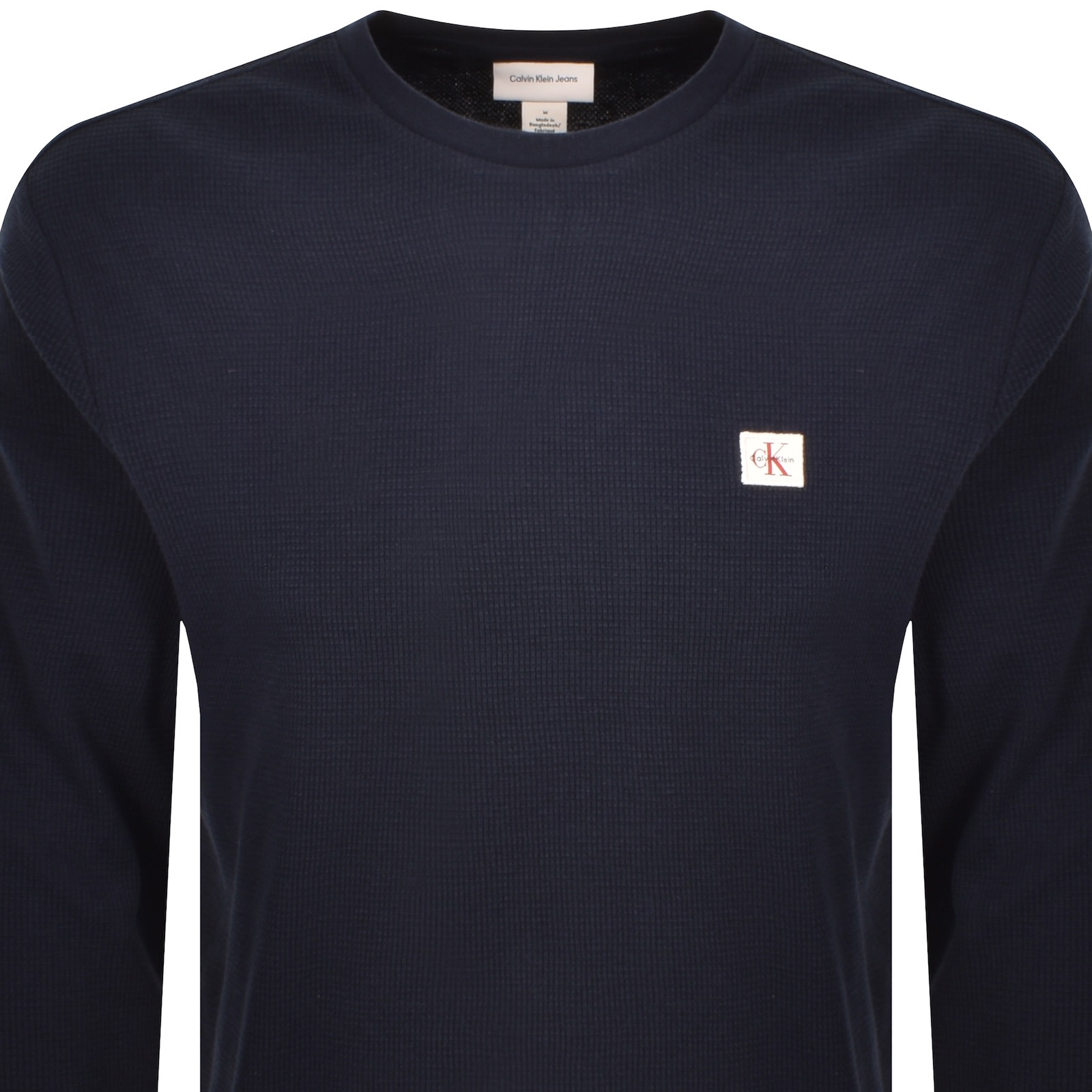 Calvin Klein Jeans Waffle T Shirt Navy In Blue