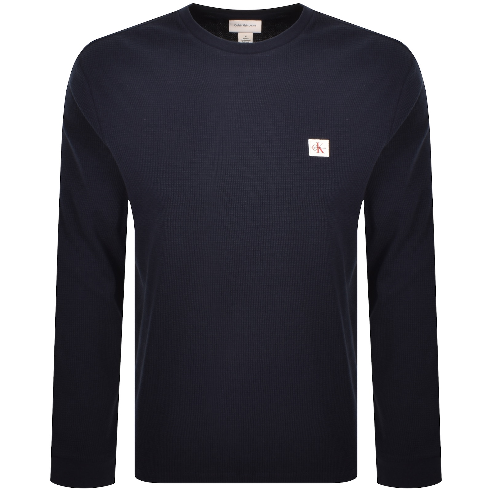 Calvin Klein Jeans Waffle T Shirt Navy In Blue
