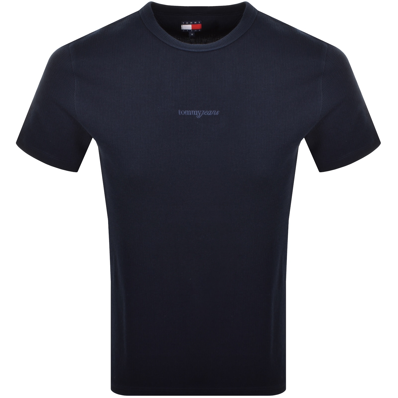 Tommy Jeans Slim Waffle T Shirt Navy In Blue