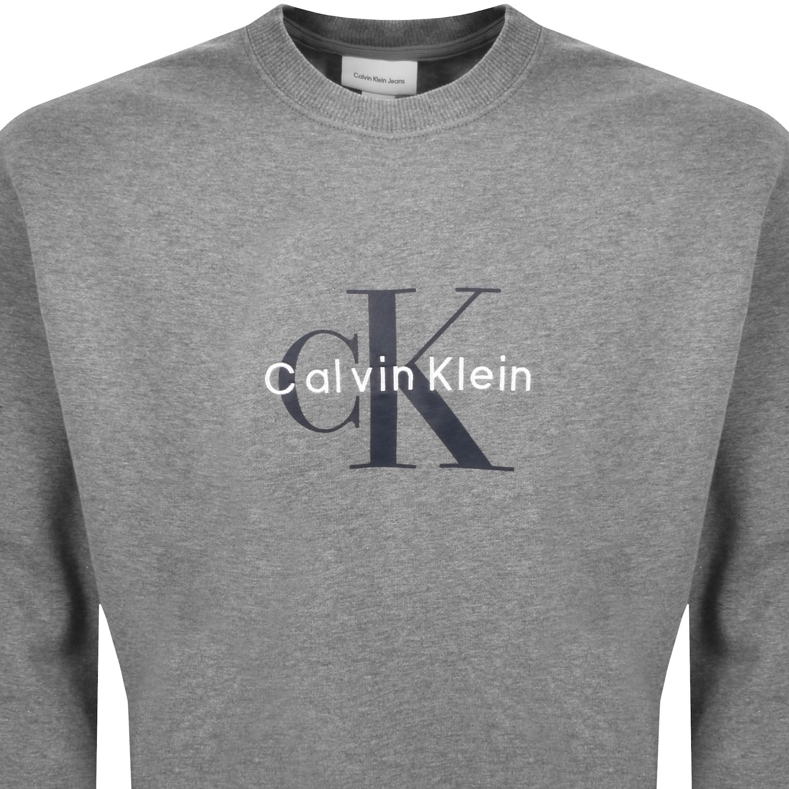 Calvin Klein Jeans Terry Sweatshirt Grey Heather In Gray