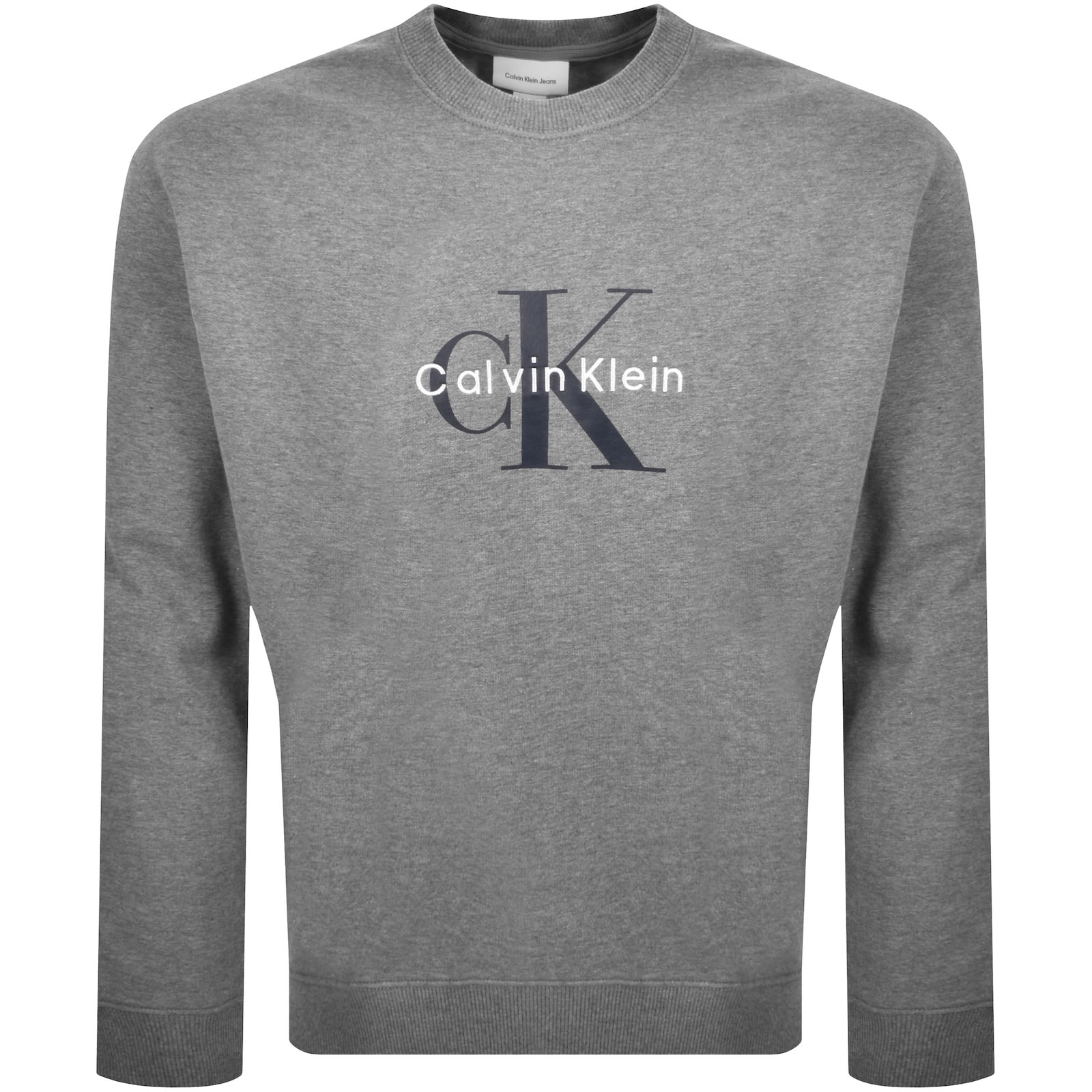 Calvin Klein Jeans Terry Sweatshirt Grey Heather In Gray