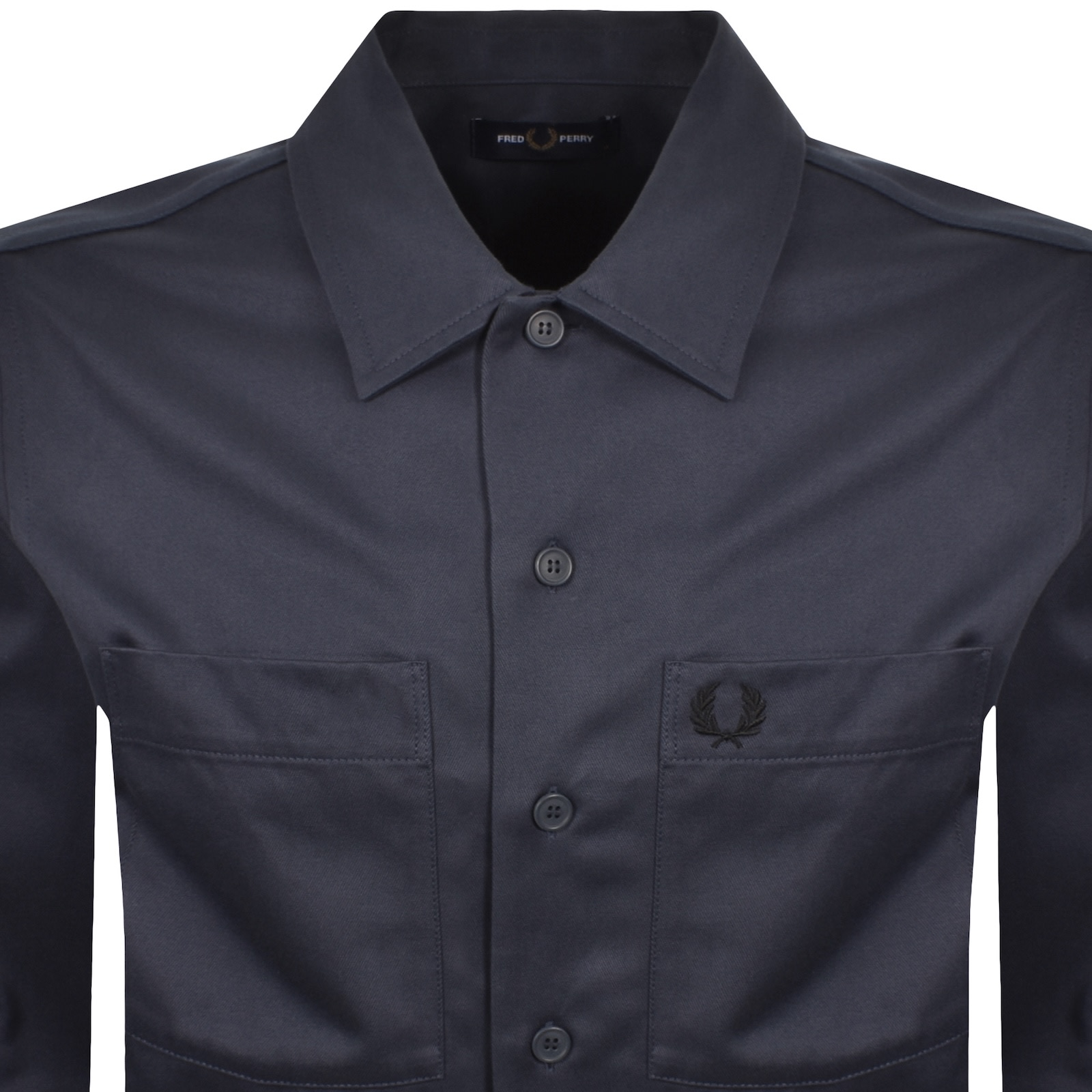 Fred Perry Twill Overshirt Blue In Blue
