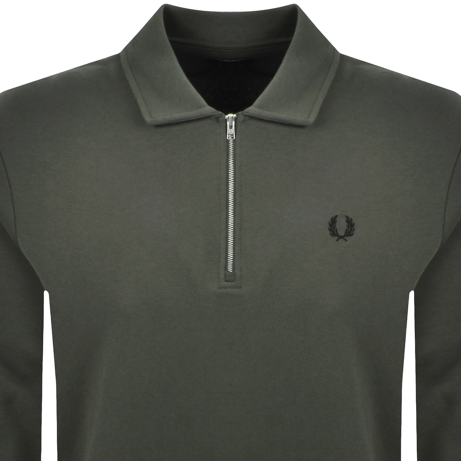 Fred Perry Collared Sweatshirt Green In Green