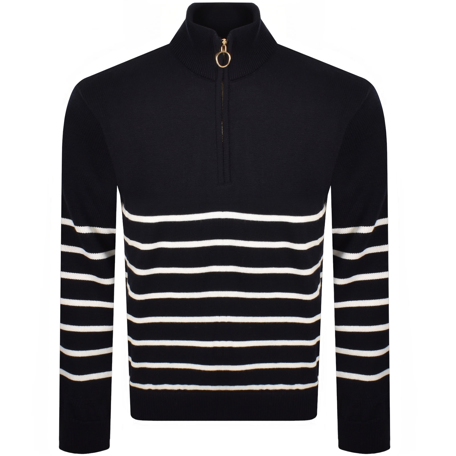 Paul & Shark Paul And Shark Moon Badge Knit Jumper Navy In Black