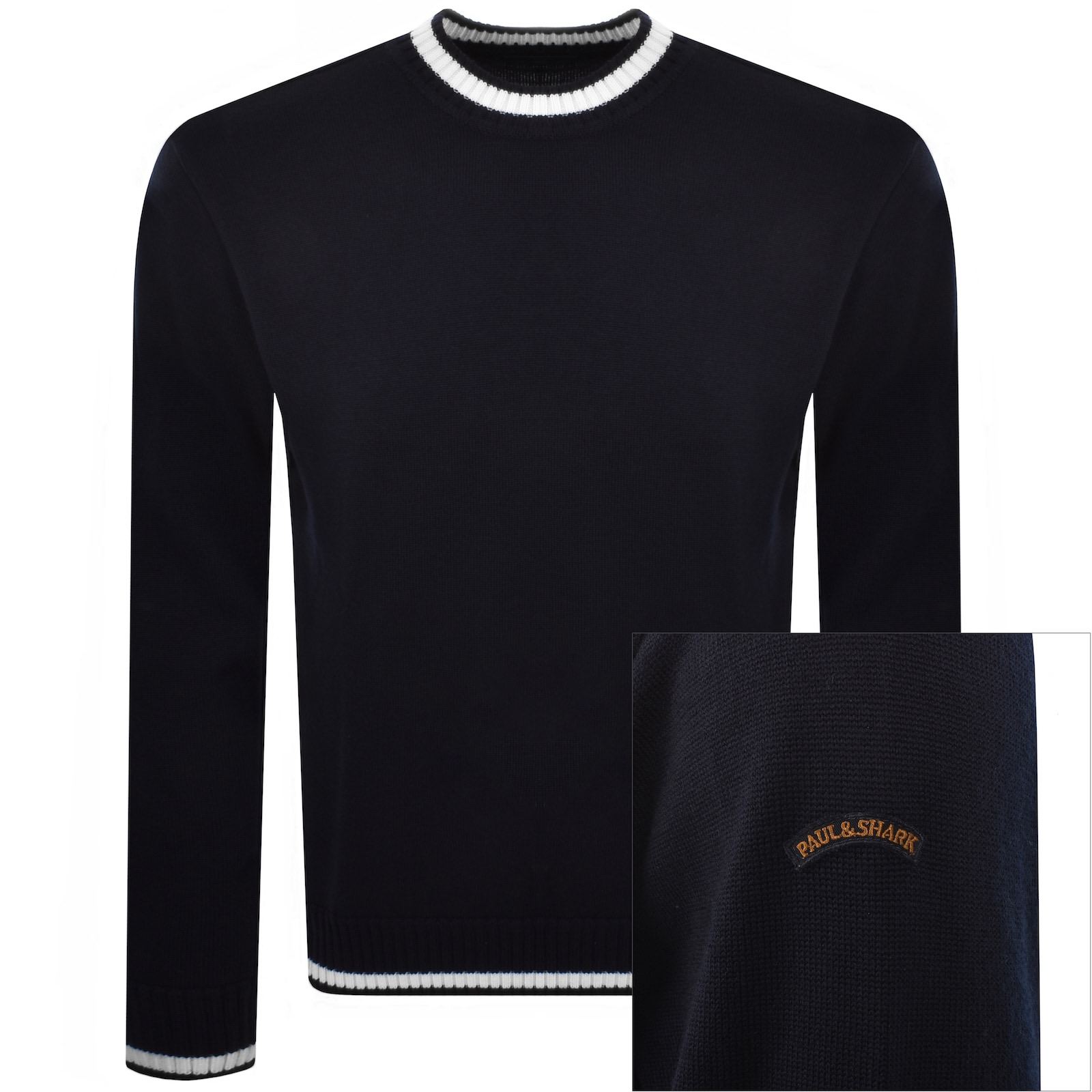 Paul &amp; Shark Paul And Shark Moon Badge Knit Jumper Navy In Blue