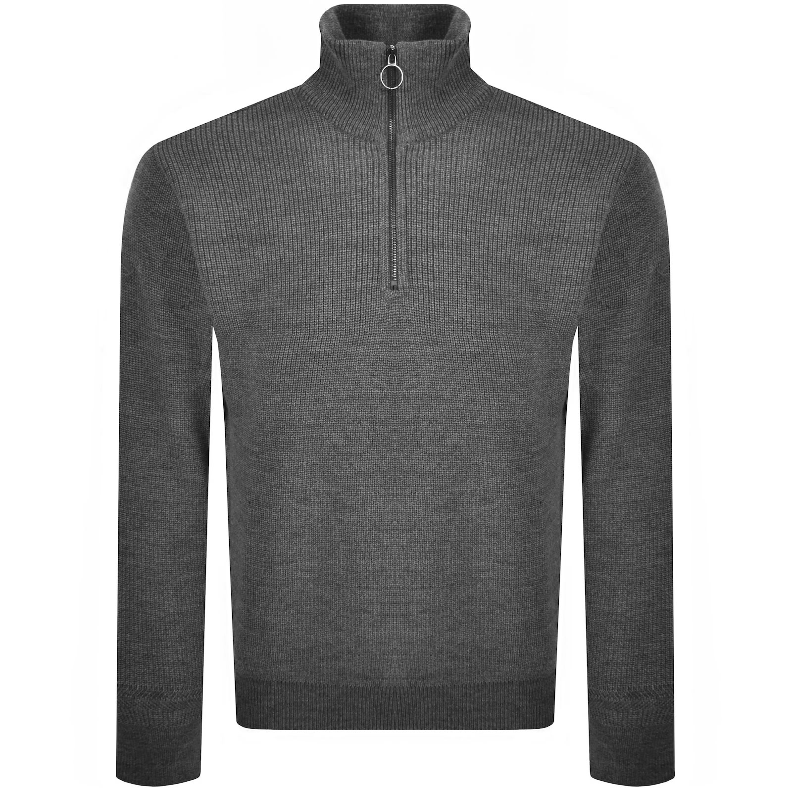 Paul & Shark Paul And Shark Moon Badge Knit Jumper Grey In Gray