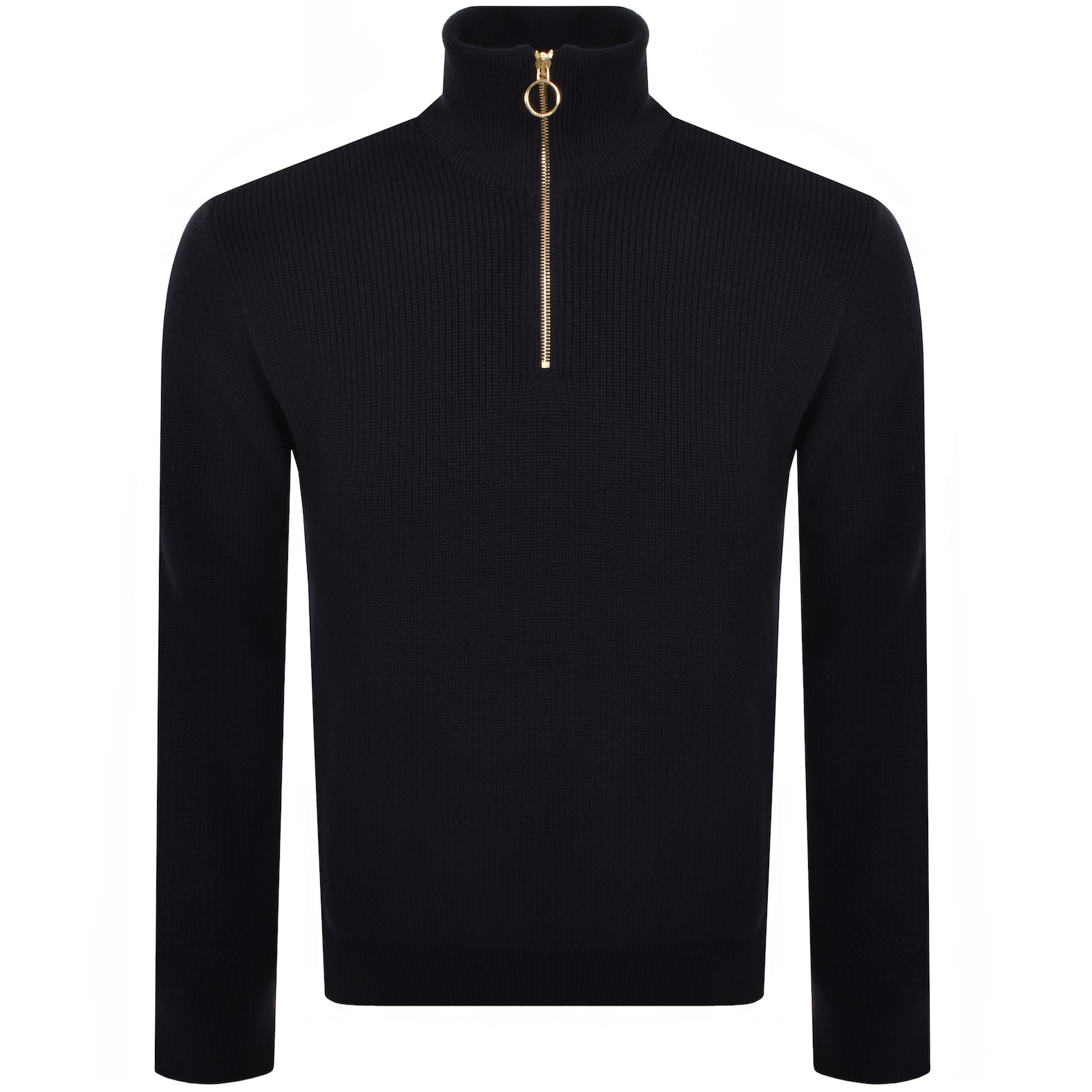Paul & Shark Paul And Shark Moon Badge Knit Jumper Navy In Black