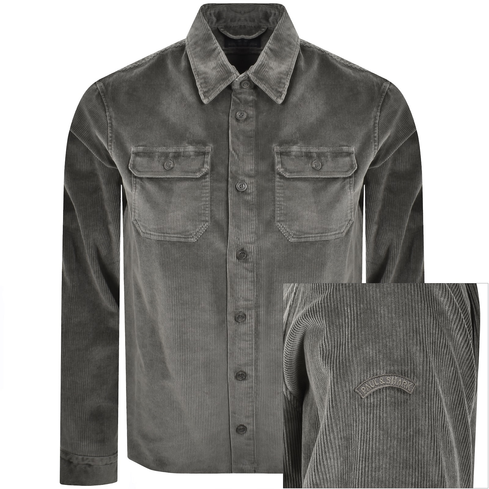 Paul & Shark Paul And Shark Corduroy Overshirt Grey In Gray