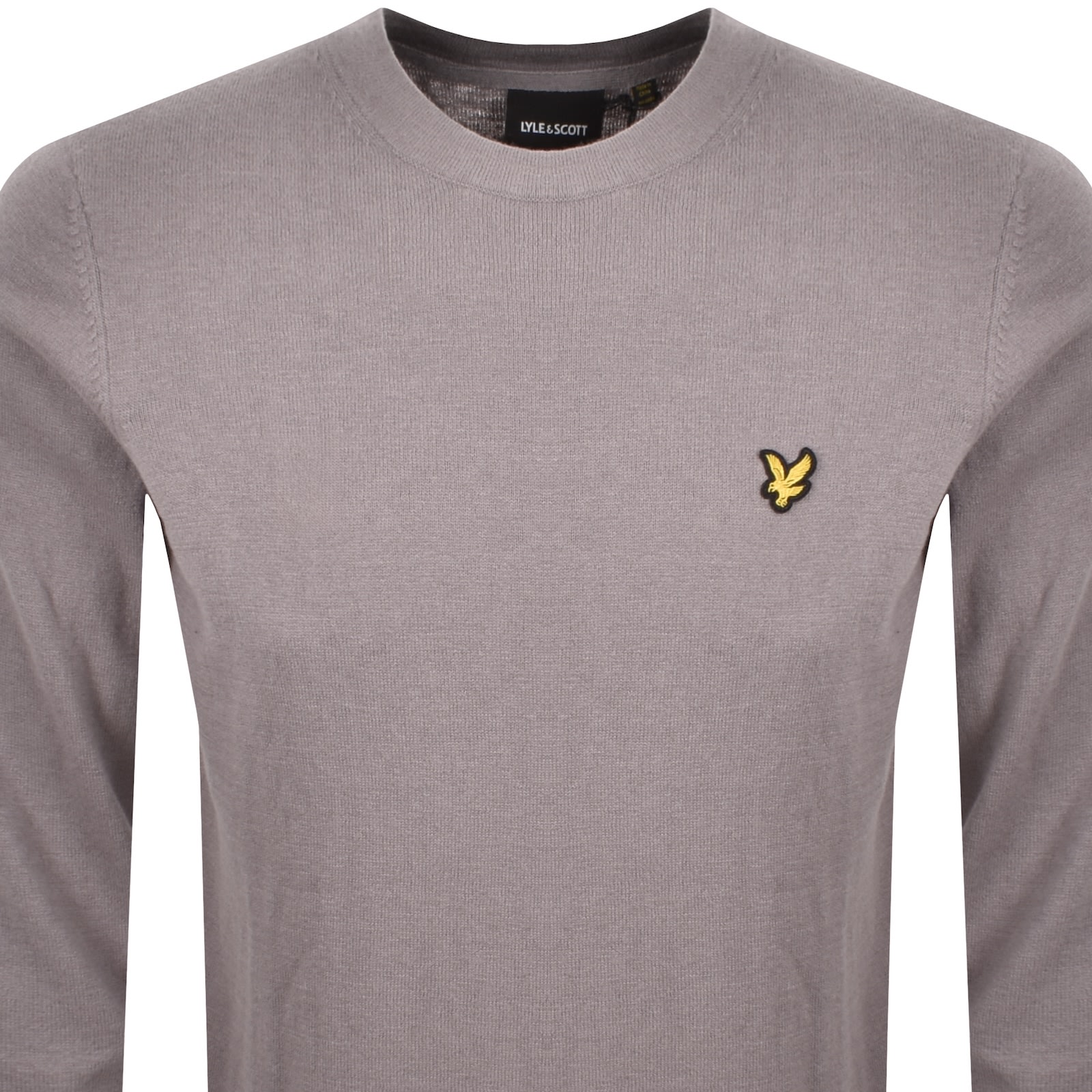 Lyle & Scott Lyle And Scott Cotton Merino Jumper Grey In Brown