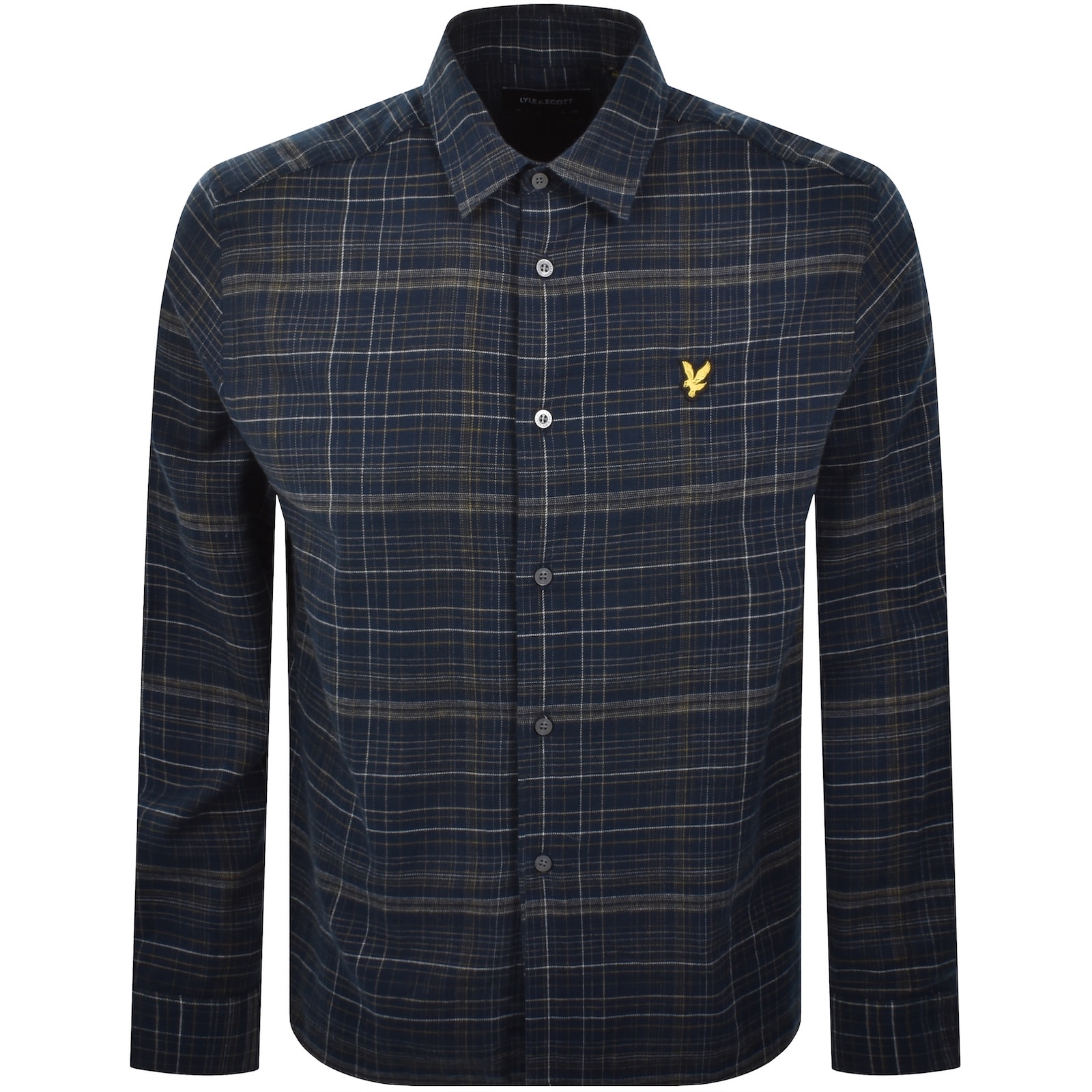 Lyle & Scott Lyle And Scott Flannel Long Sleeve Shirt Navy In Blue