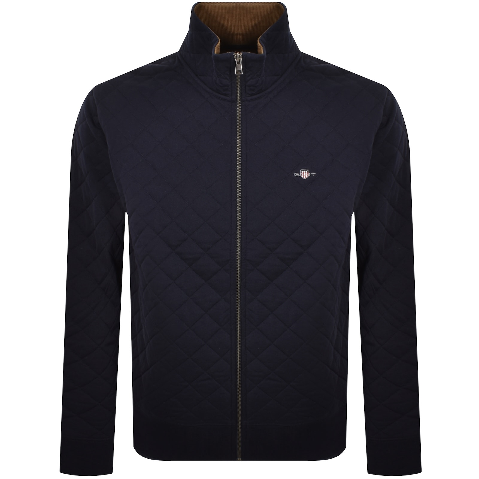 Gant Quilted Cord Collar Jacket Navy In Blue