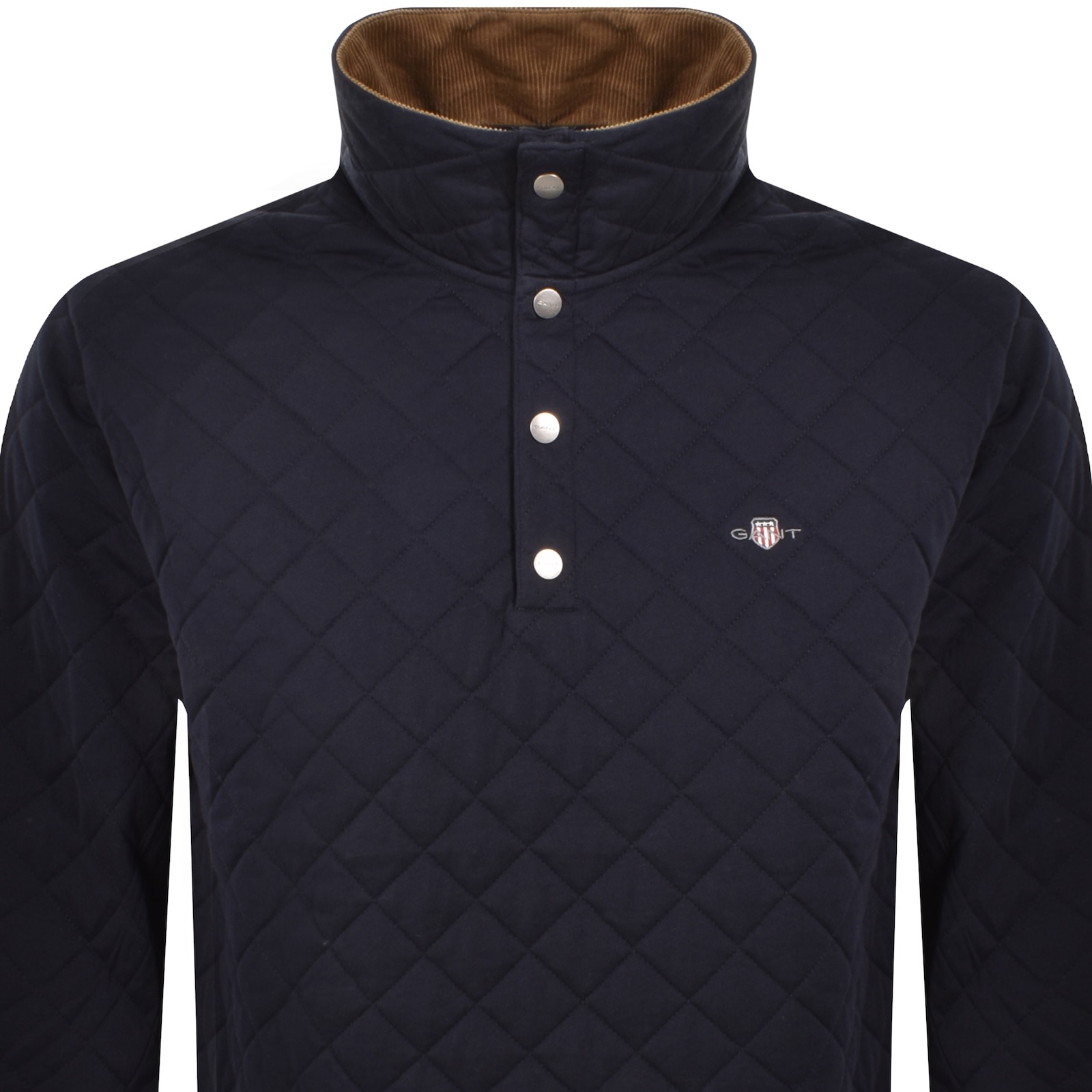 Gant Quilted Cord Collar Jacket Navy In Blue