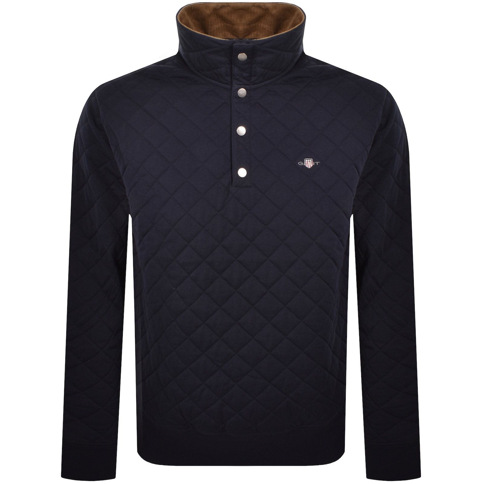Gant Quilted Cord Collar Jacket Navy In Blue
