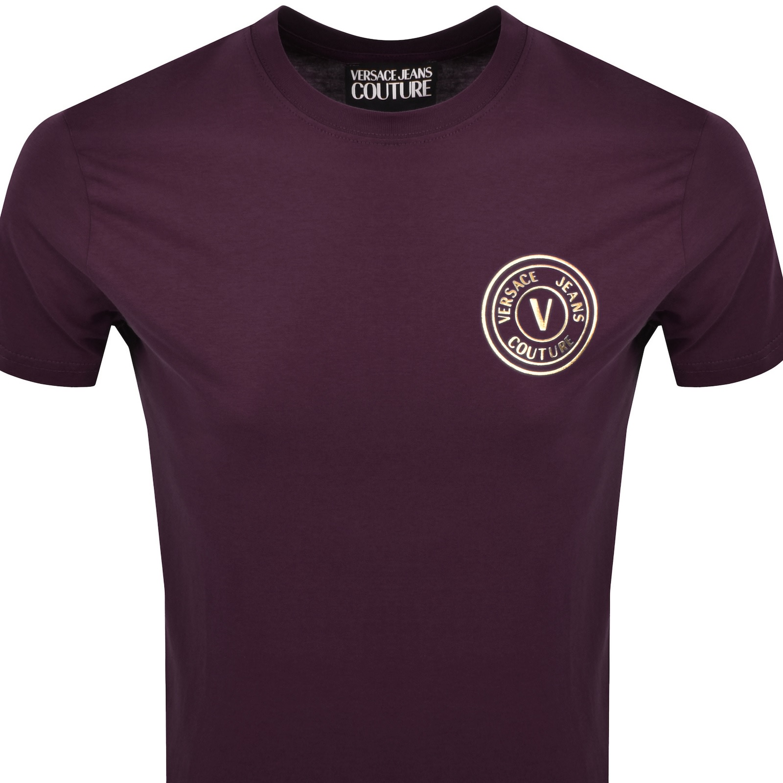 Versace Jeans Couture Slim Fit Logo T Shirt Purple In Multi