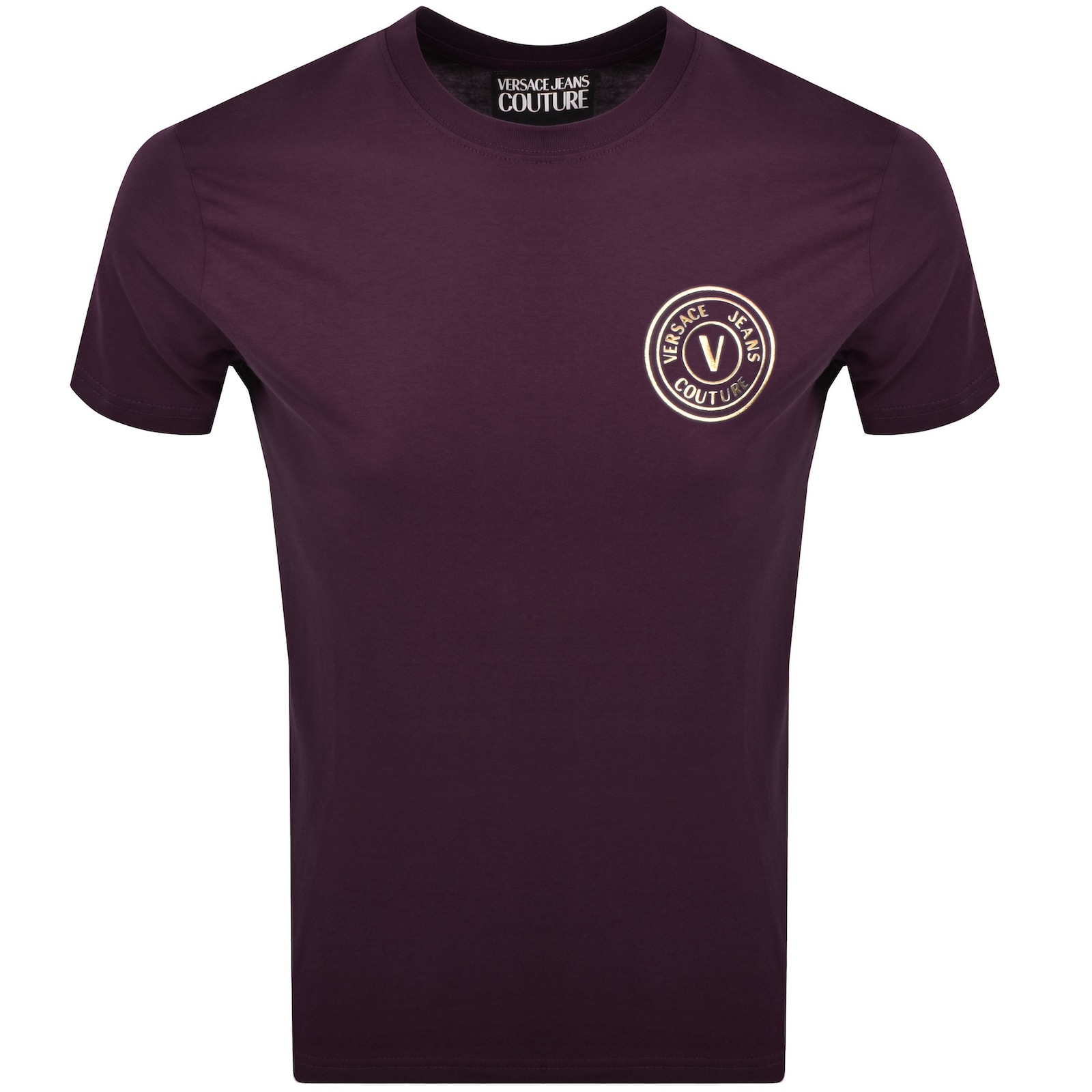 Versace Jeans Couture Slim Fit Logo T Shirt Purple In Multi
