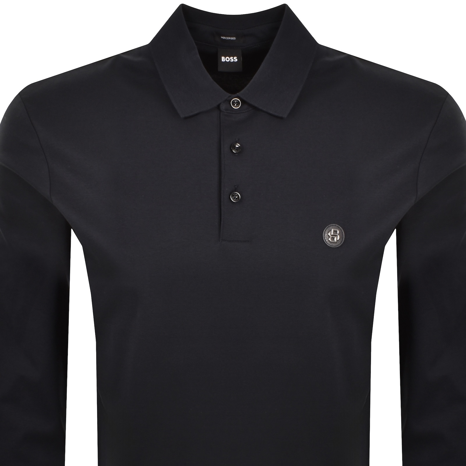 Hugo Boss Boss C Paley 01 Mercerised Polo T Shirt Navy In Black