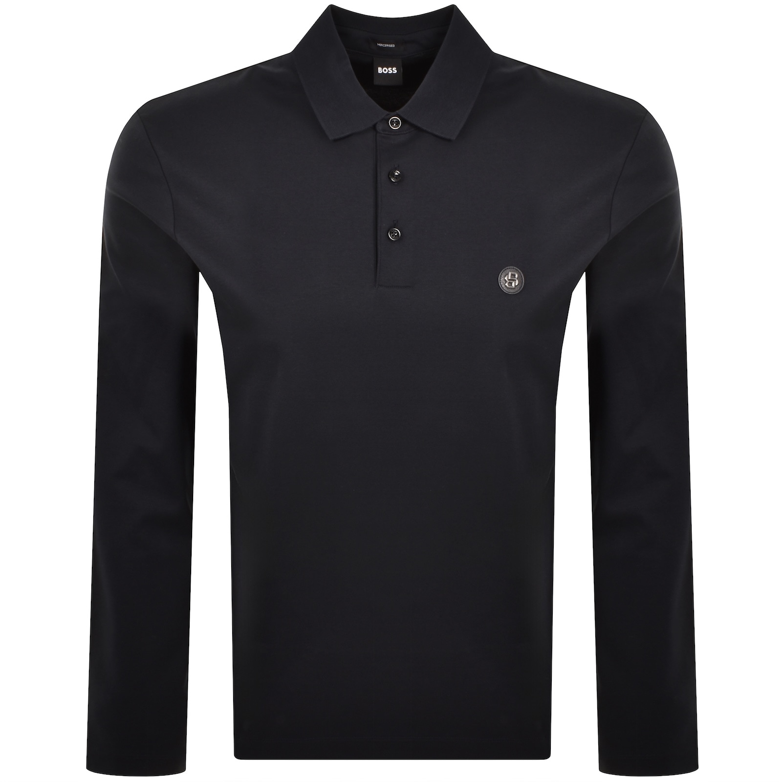 Hugo Boss Boss C Paley 01 Mercerised Polo T Shirt Navy In Black