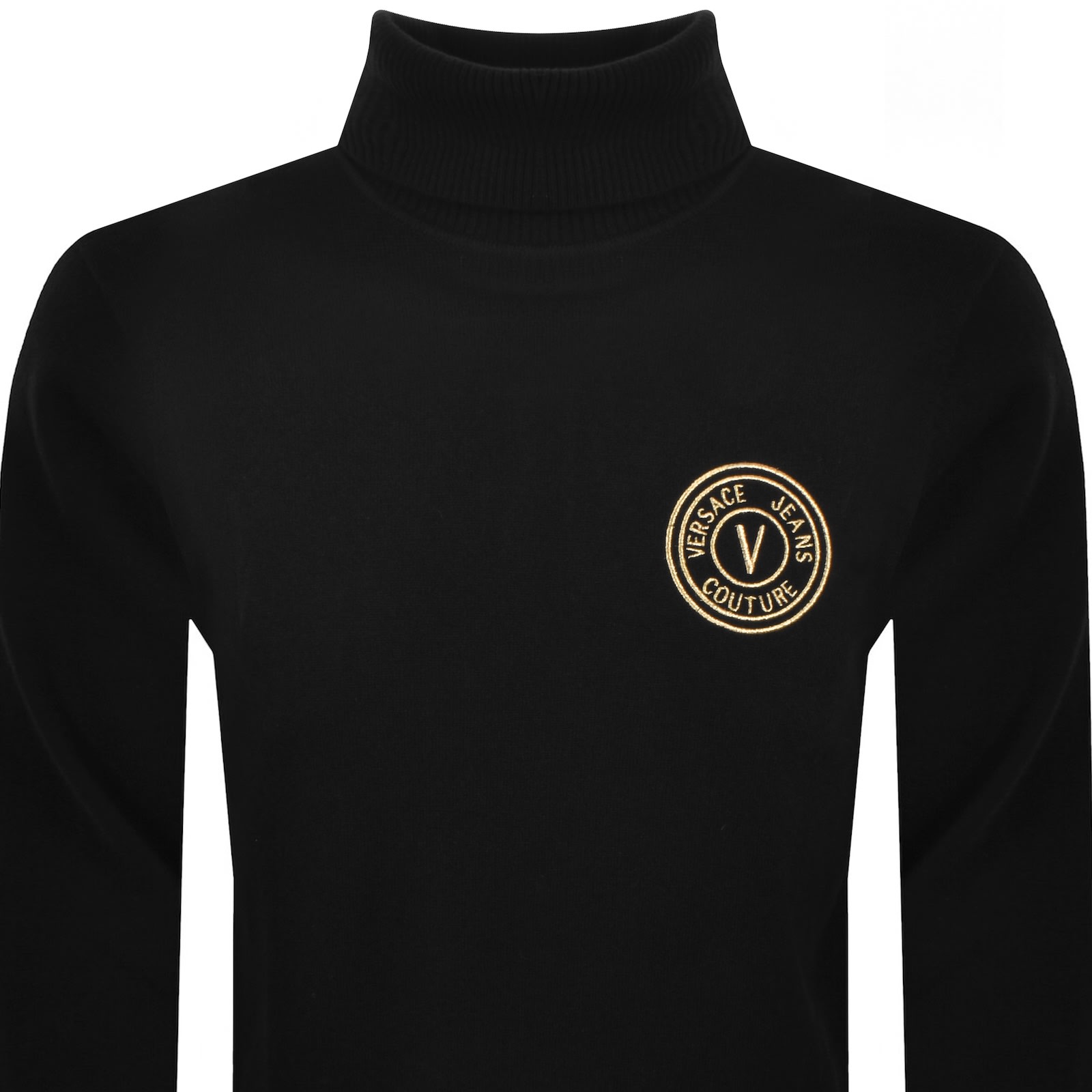 Versace Jeans Couture Logo Jumper Black In Black