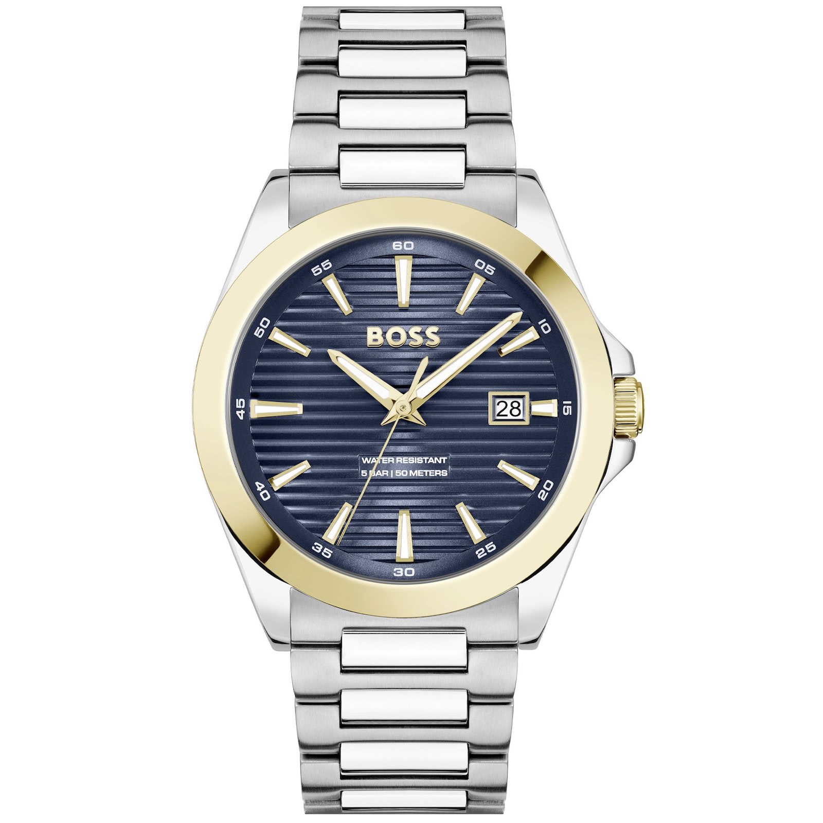 Hugo Boss Boss Strike Watch And Bracelet Silver In Metallic