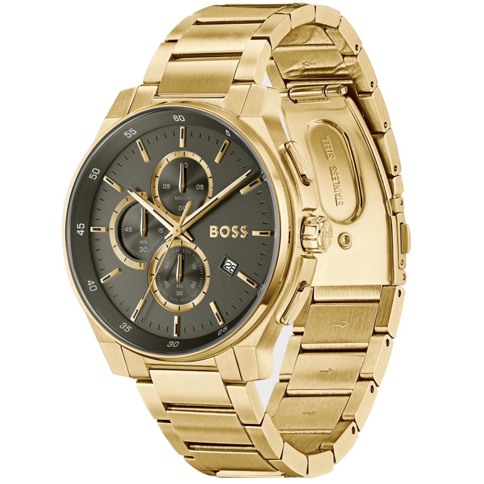 Hugo Boss Gold Stainless Steel Dress Watch In Gold