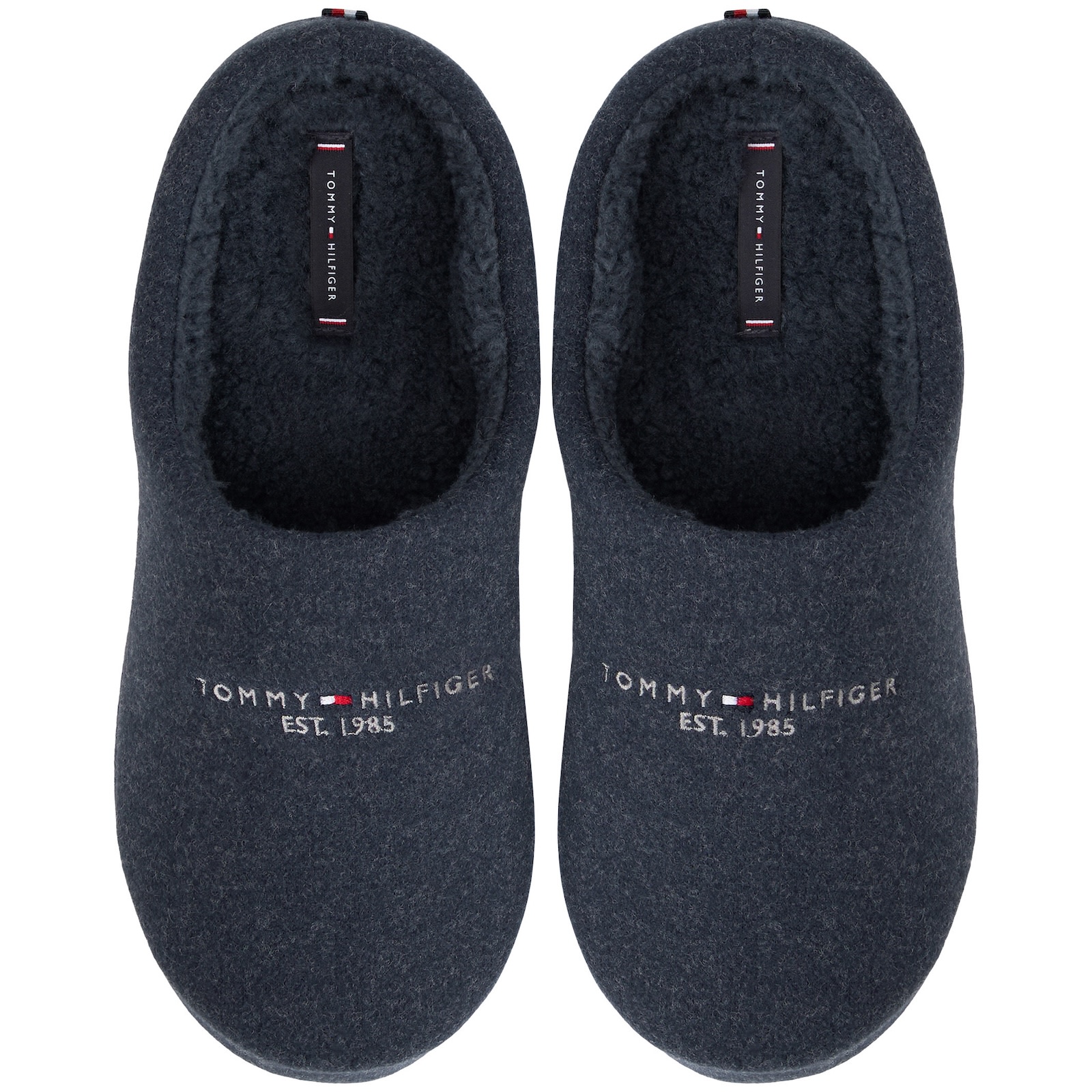 Tommy Hilfiger Felt Slippers Desert Sky Navy In Blue