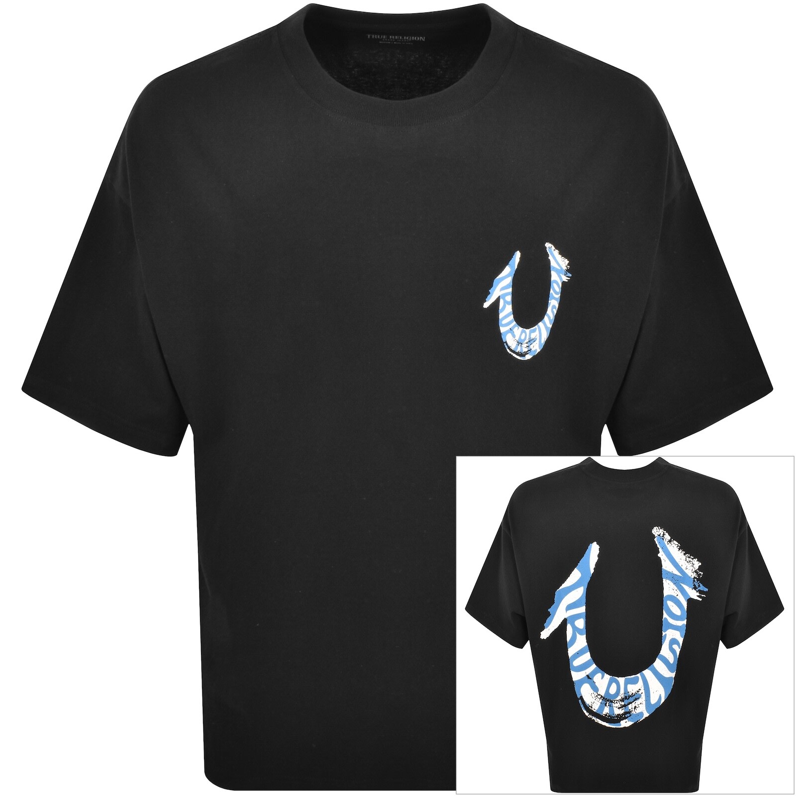 True Religion Painted Oversized Cotton Graphic T-shirt In Black