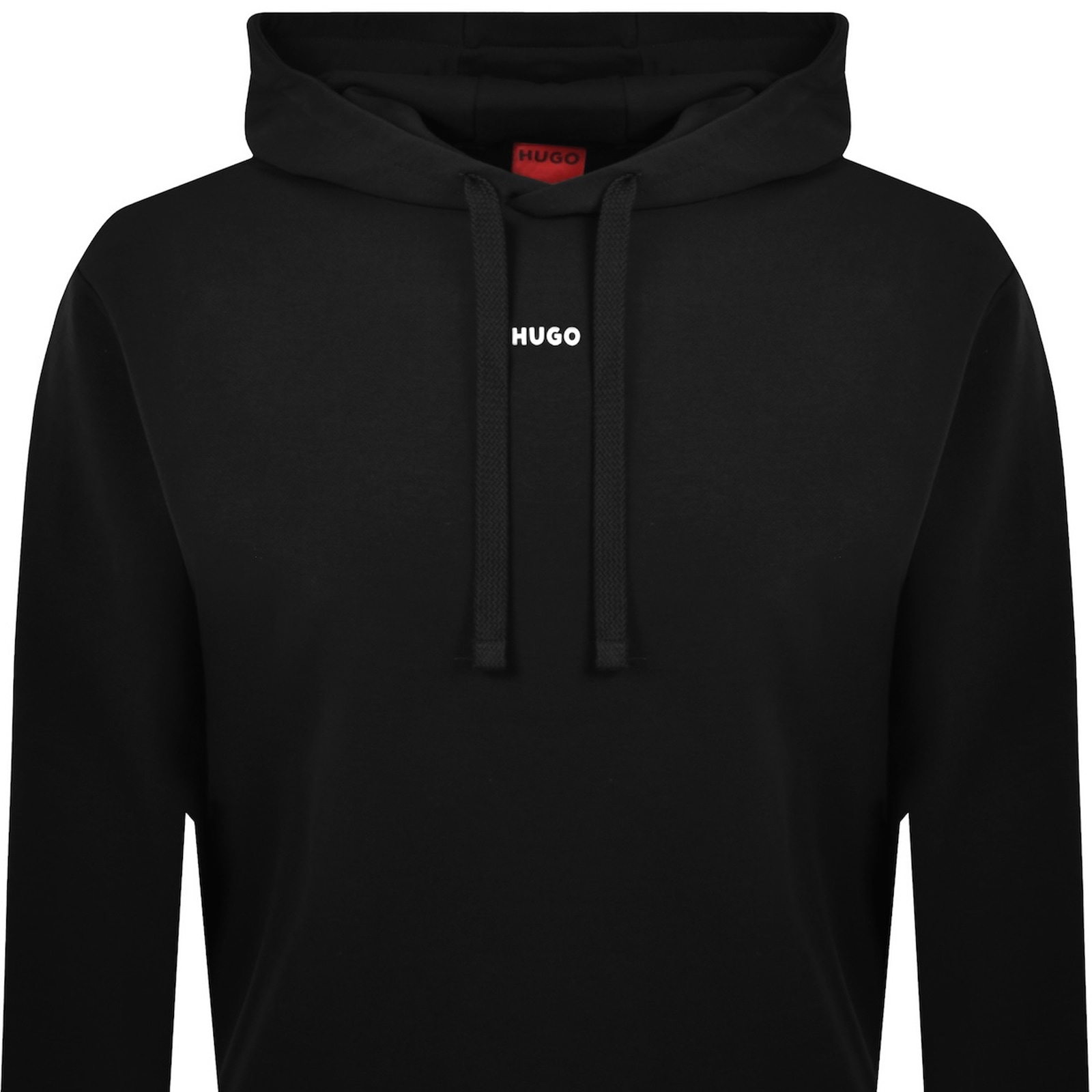 Hugo Boss Cotton-terry Hoodie With Contrast Logo In Black