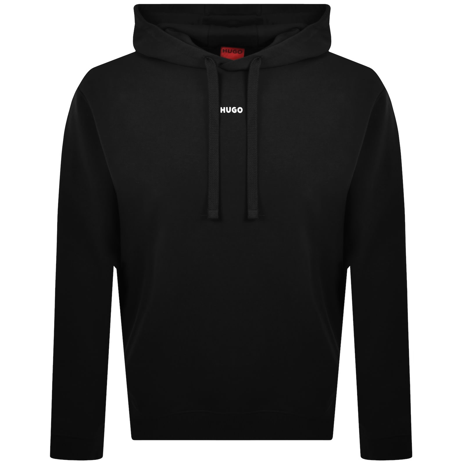 Hugo Boss Cotton-terry Hoodie With Contrast Logo In Black