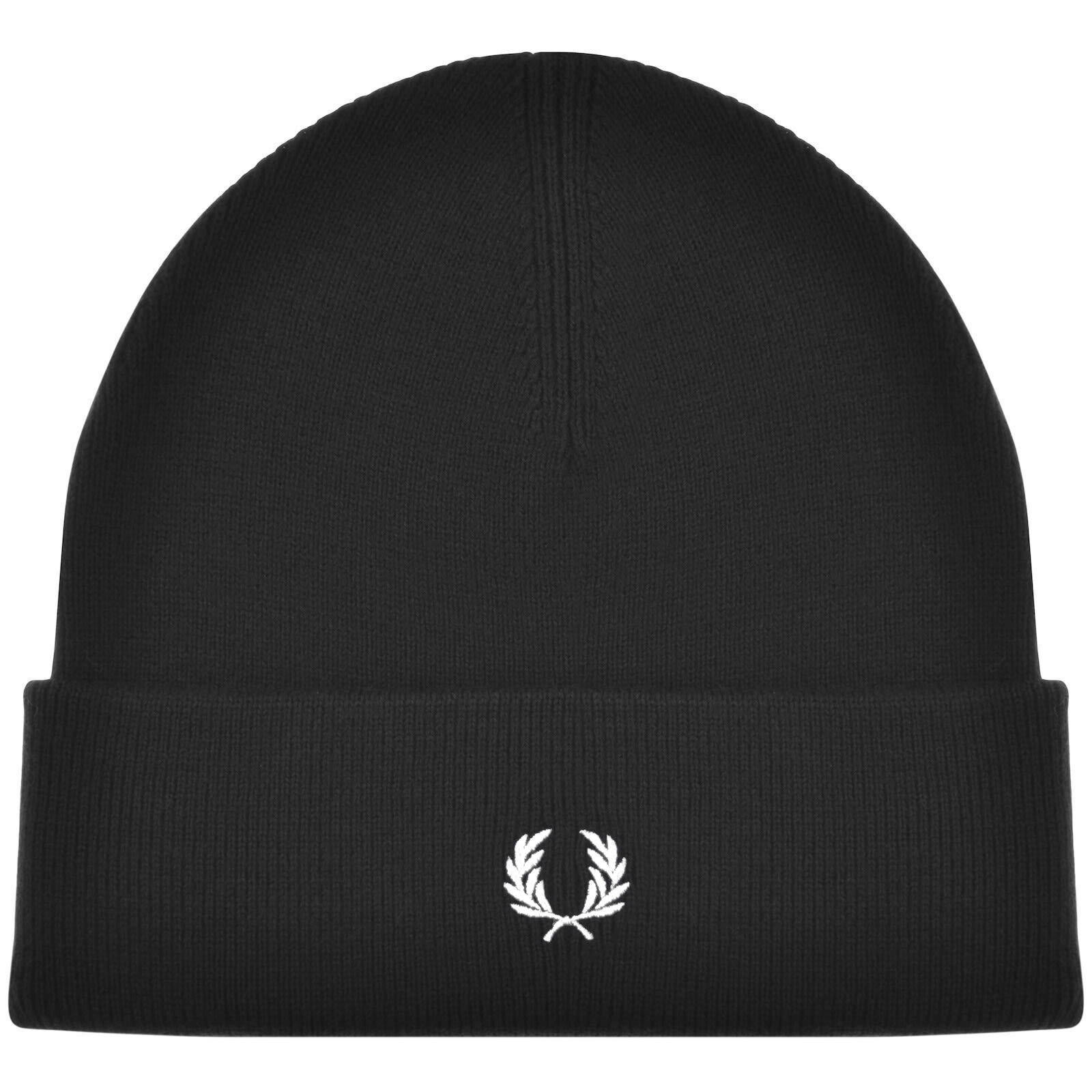 Fred Perry Classic Beanie Hat Navy In Black