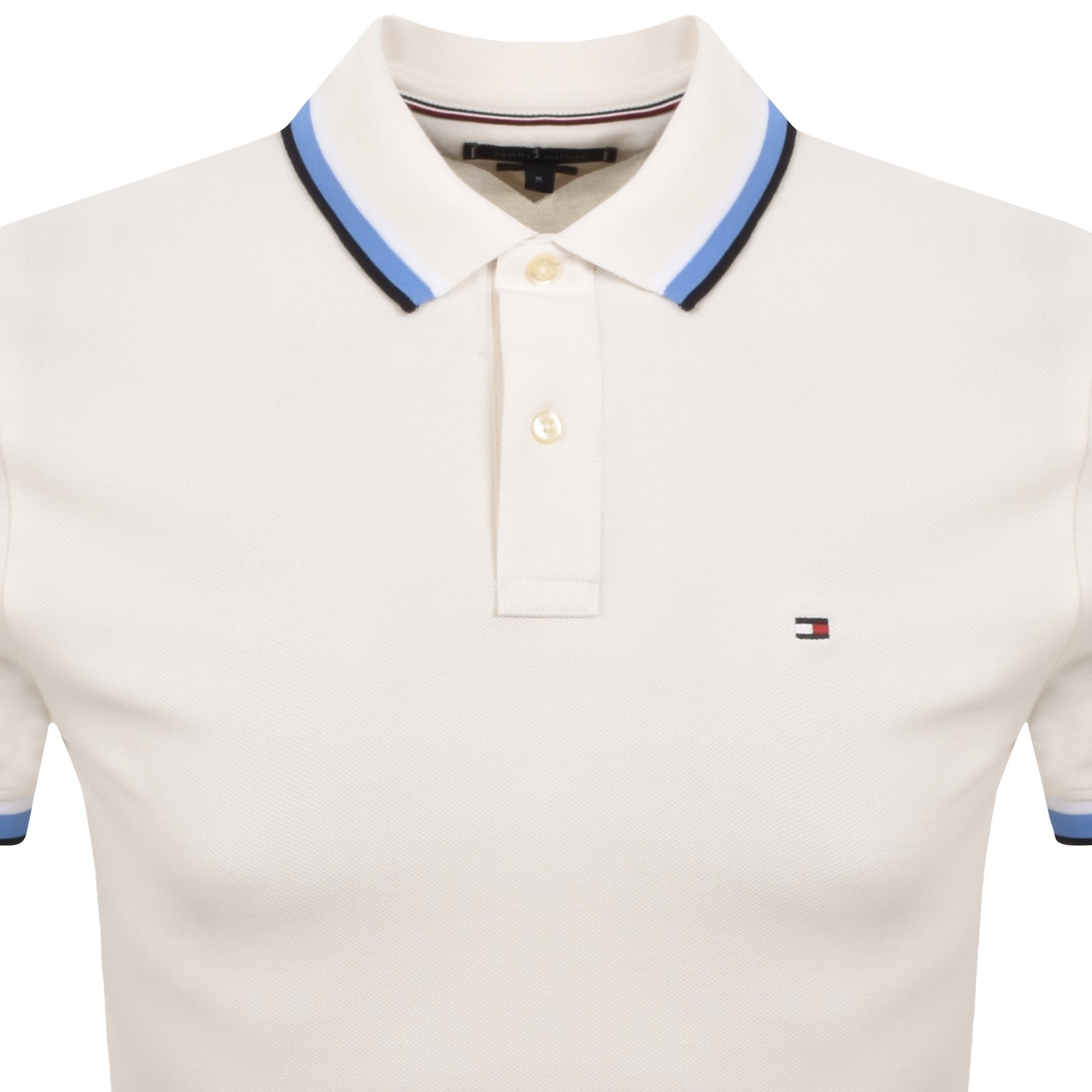 Tommy Hilfiger Polo T Shirt Cream In White