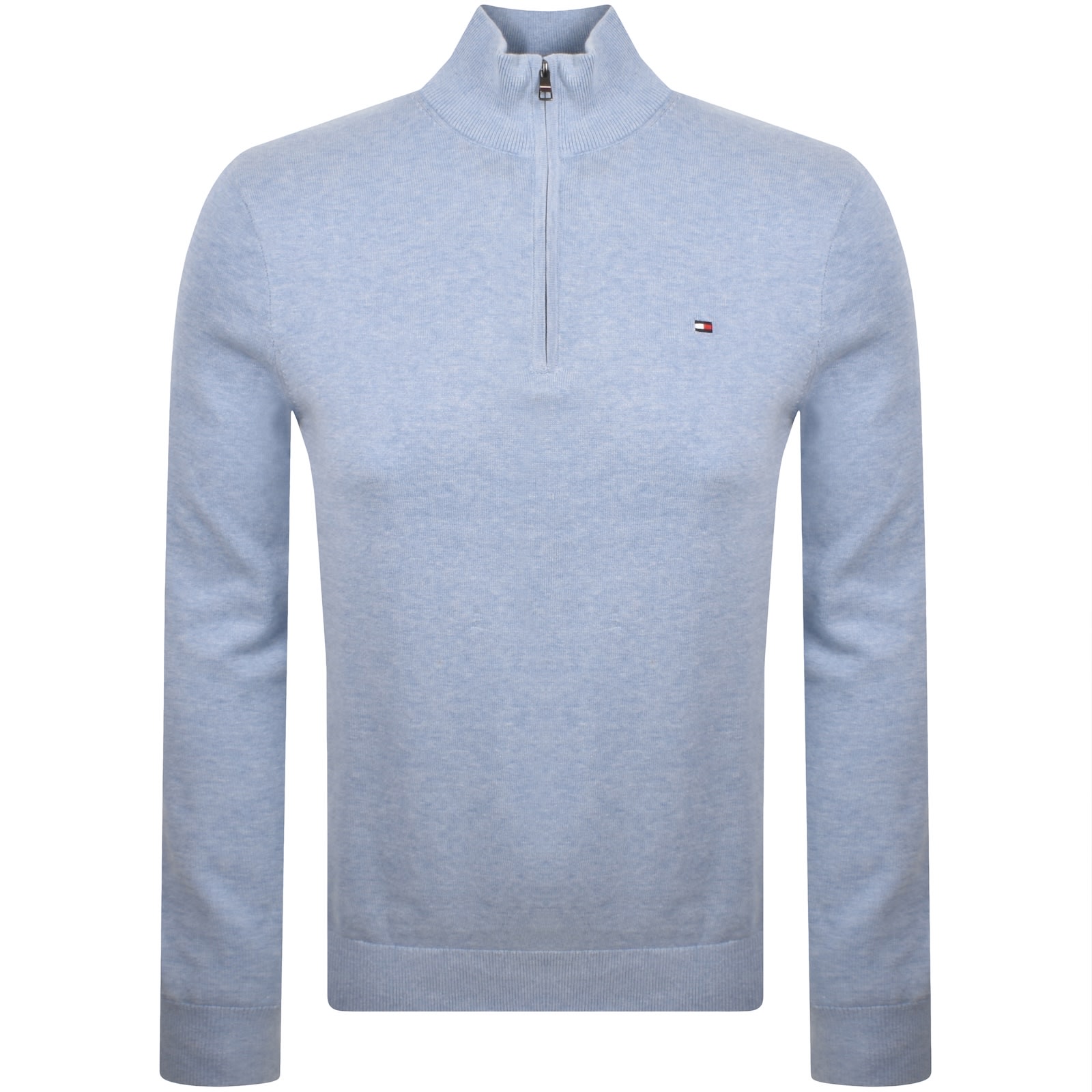 Tommy Hilfiger Quarter Zip Jumper Blue In Blue