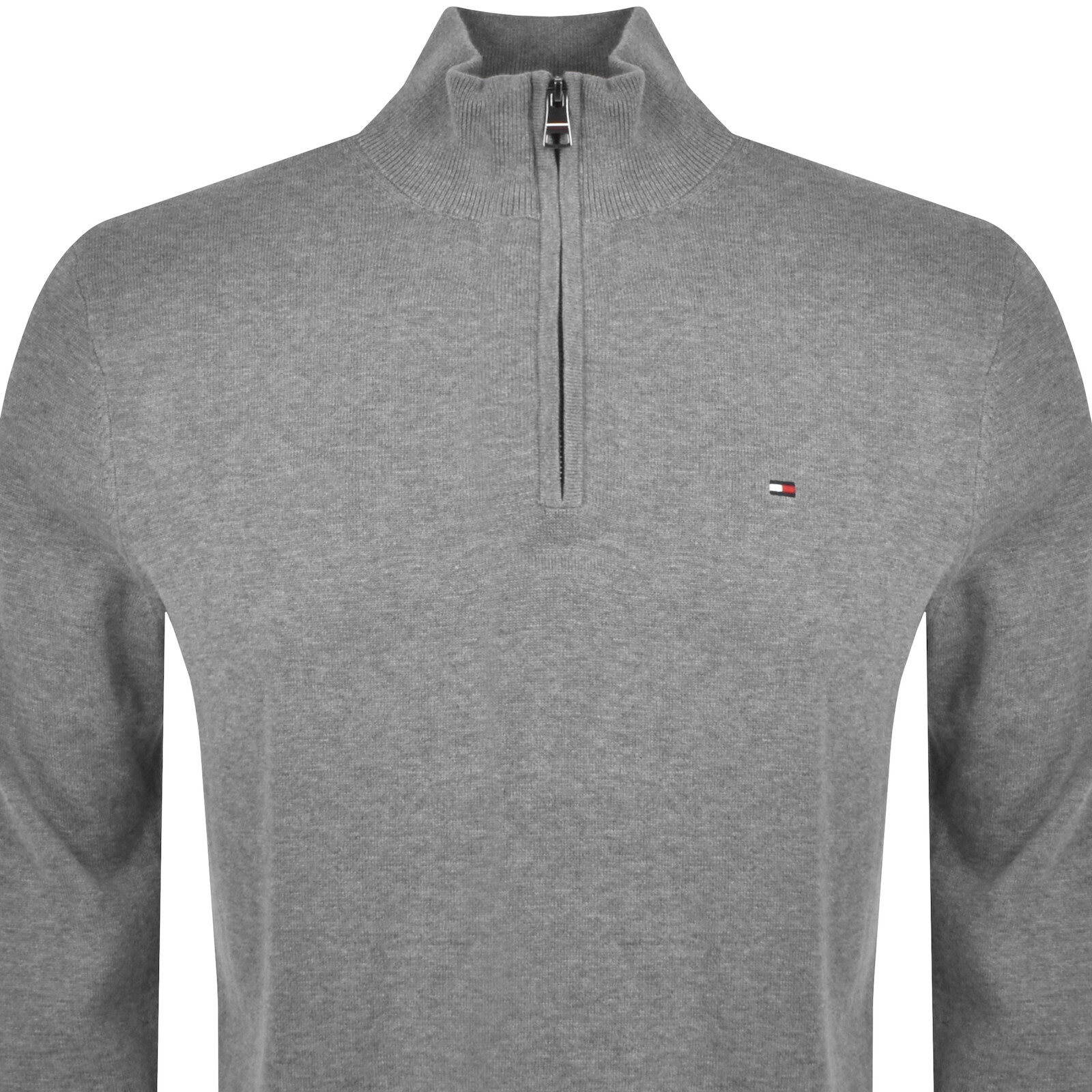 Tommy Hilfiger Quarter Zip Jumper Grey In Gray