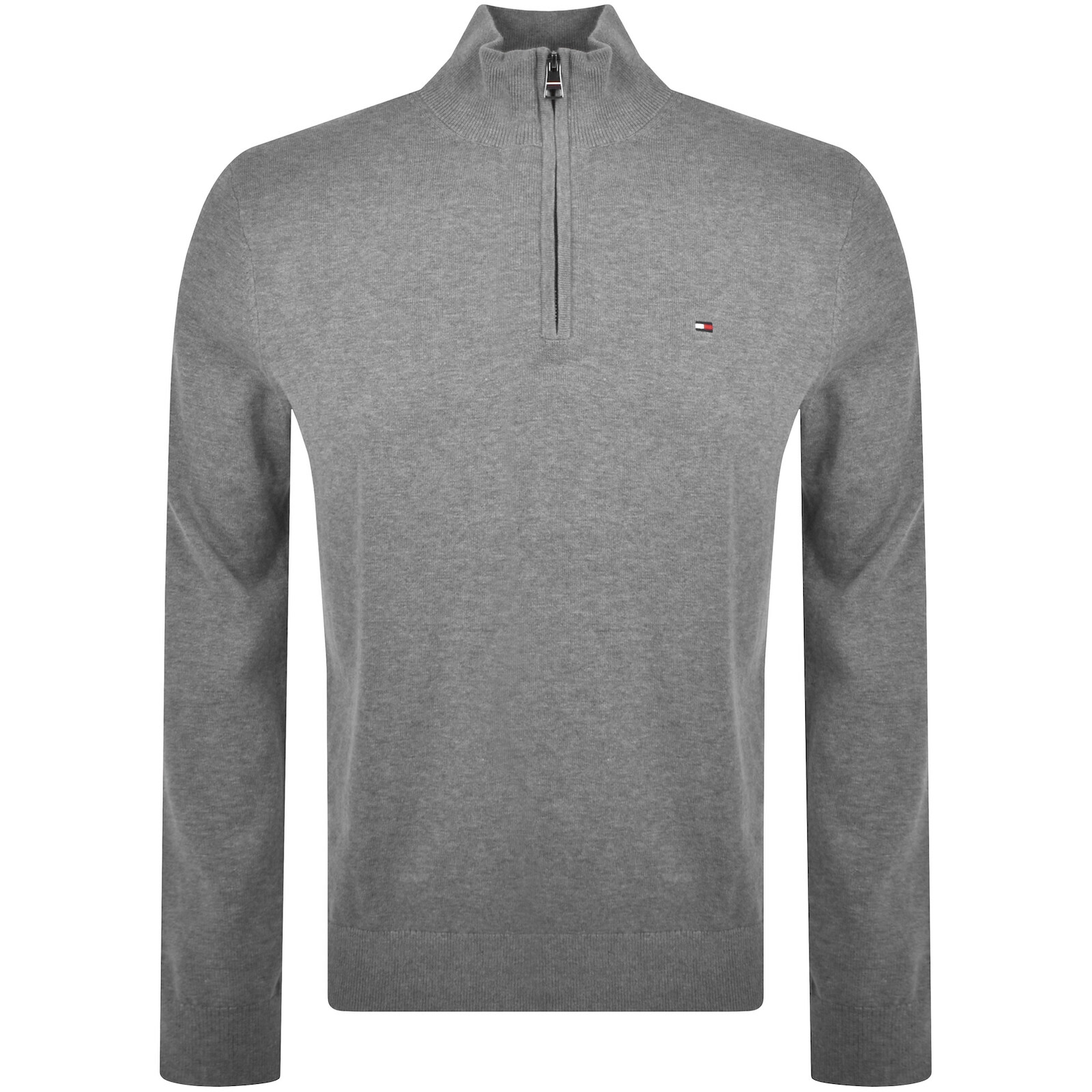 Tommy Hilfiger Quarter Zip Jumper Grey In Gray