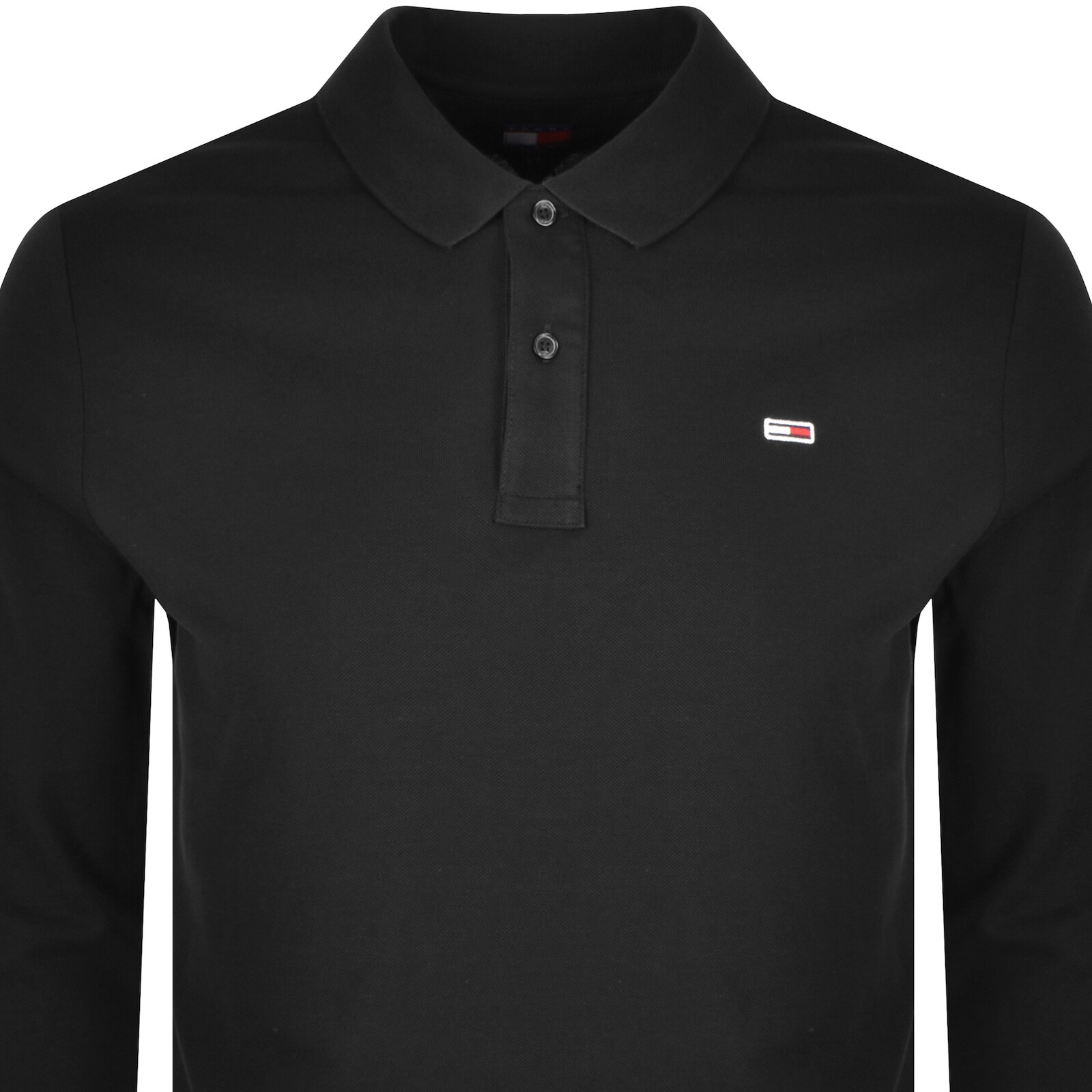 Tommy Jeans Slim Fit Polo T Shirt Black In Black