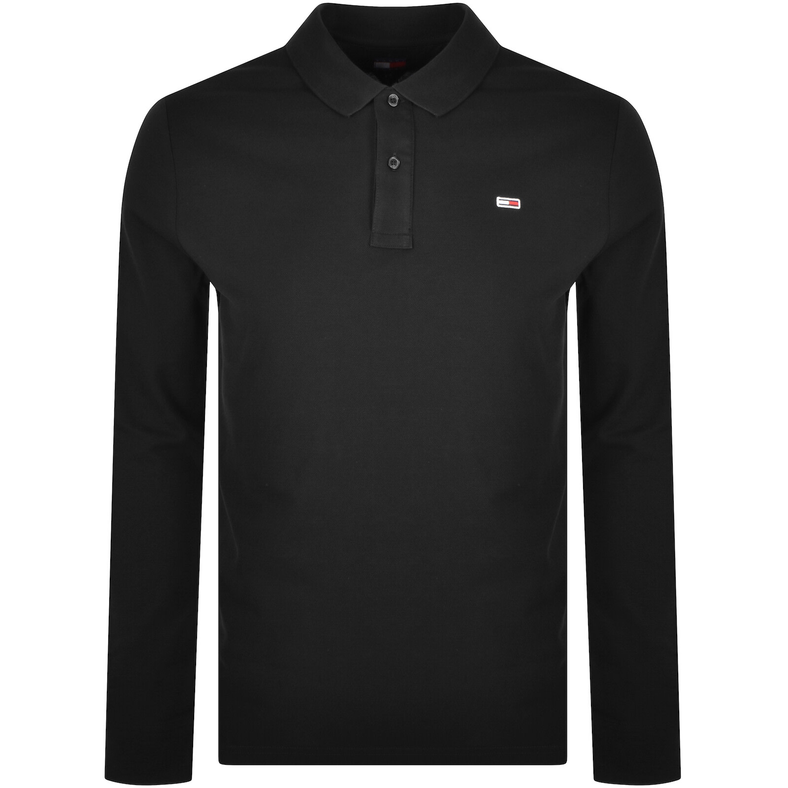 Tommy Jeans Slim Fit Polo T Shirt Black In Black