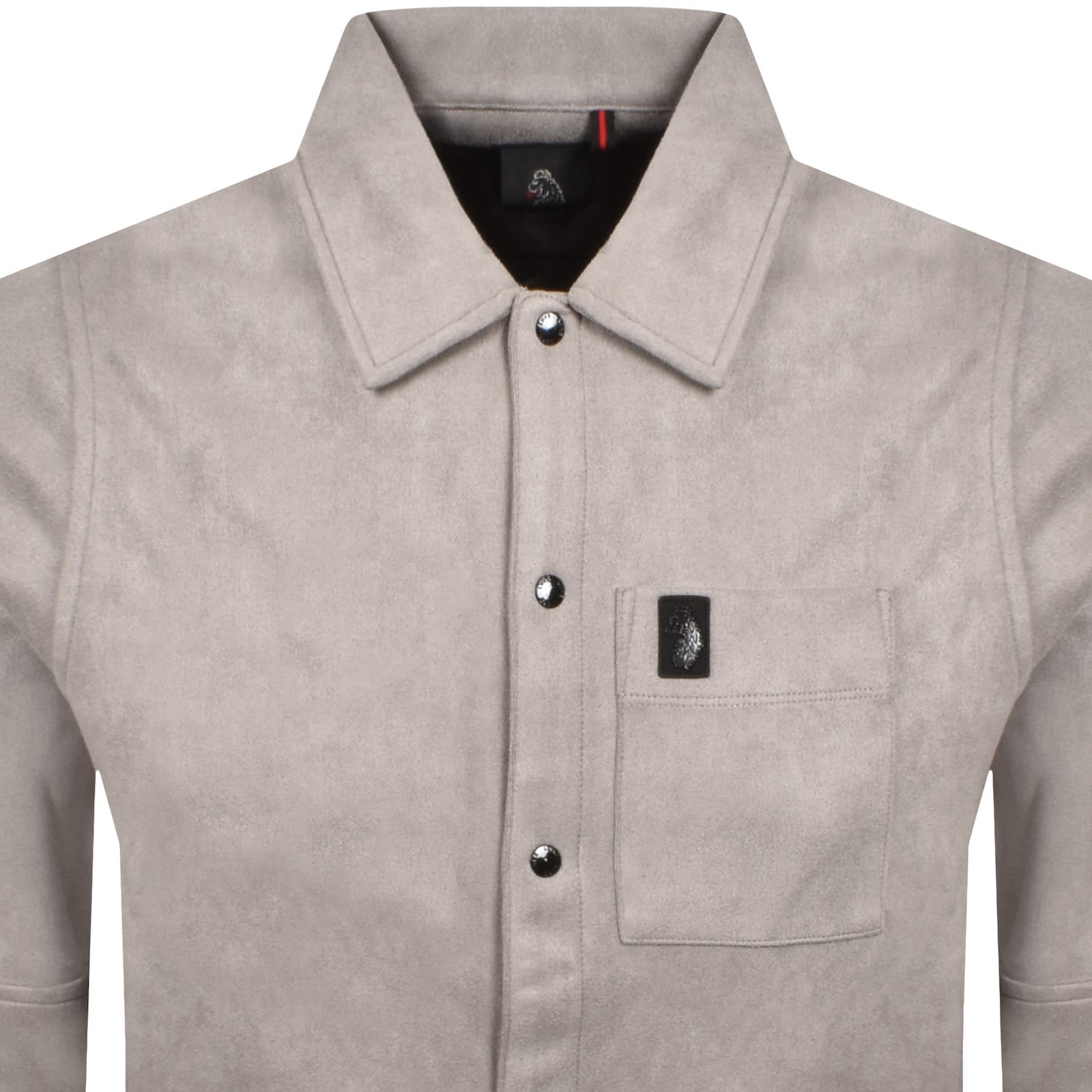 Luke 1977 Dylan Faux Suede Shirt Grey In Gray