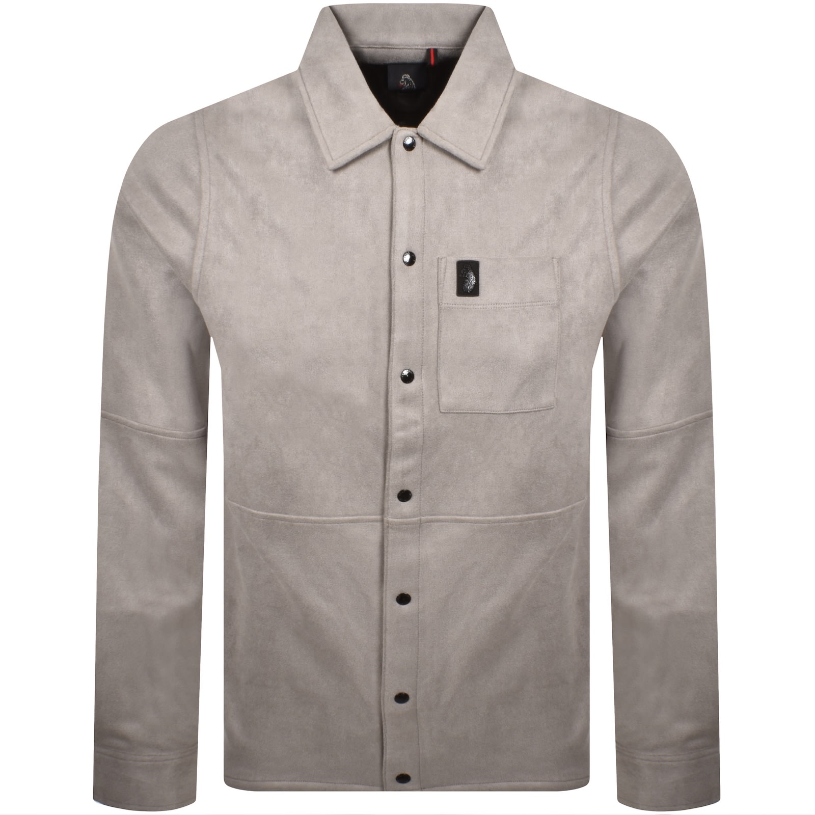 Luke 1977 Dylan Faux Suede Shirt Grey In Gray