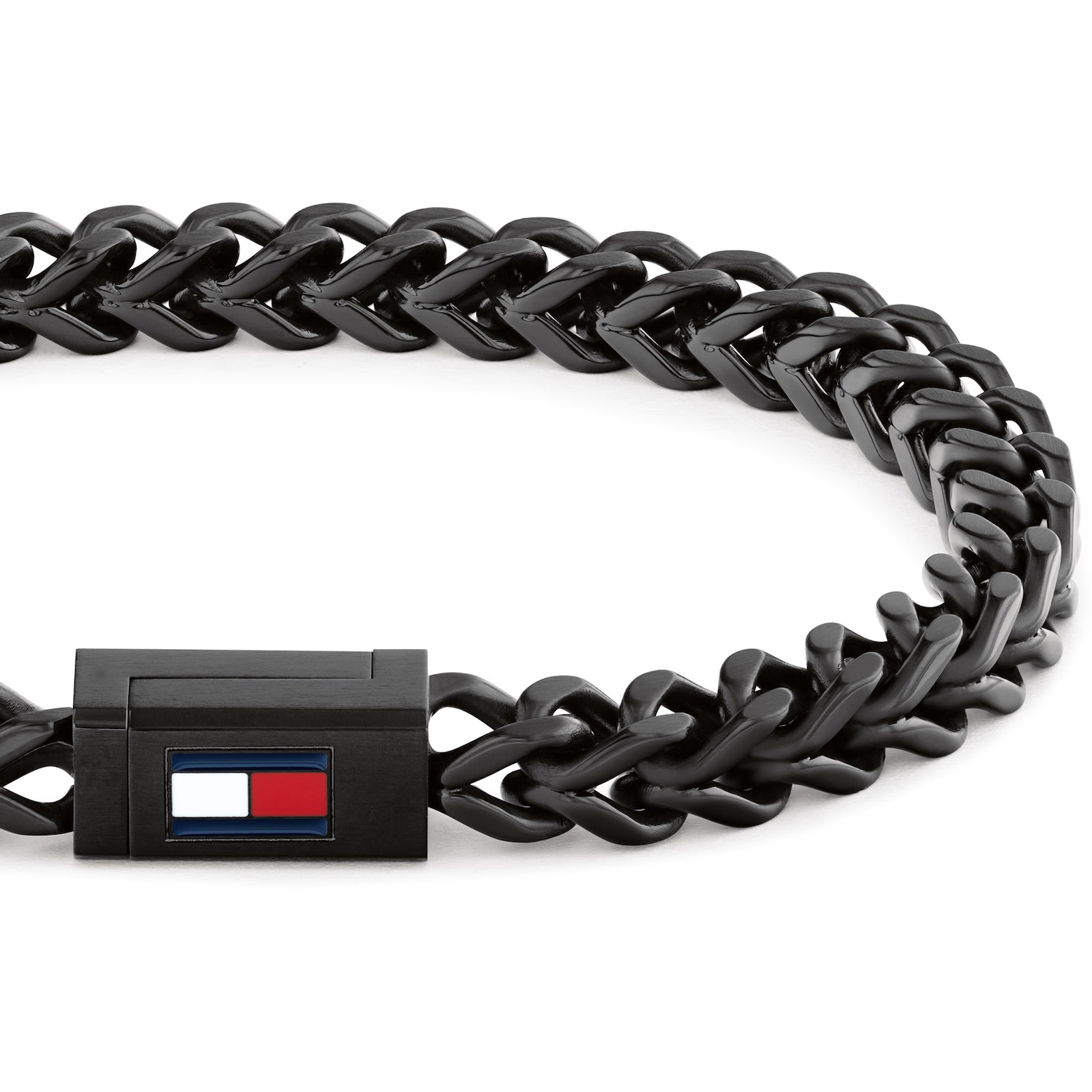 Tommy Hilfiger Braided Chain Link Bracelet In Black