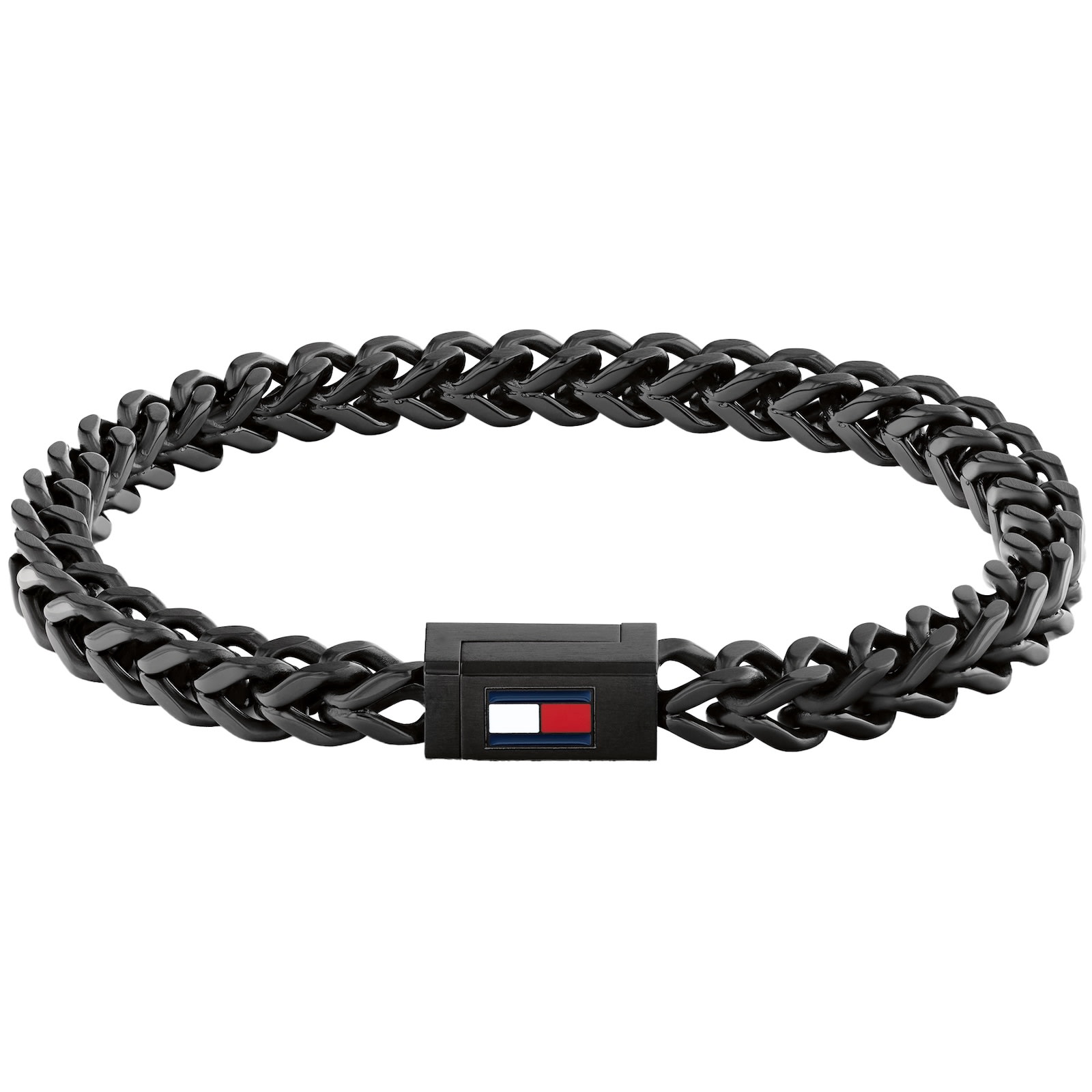 Tommy Hilfiger Braided Chain Link Bracelet In Black