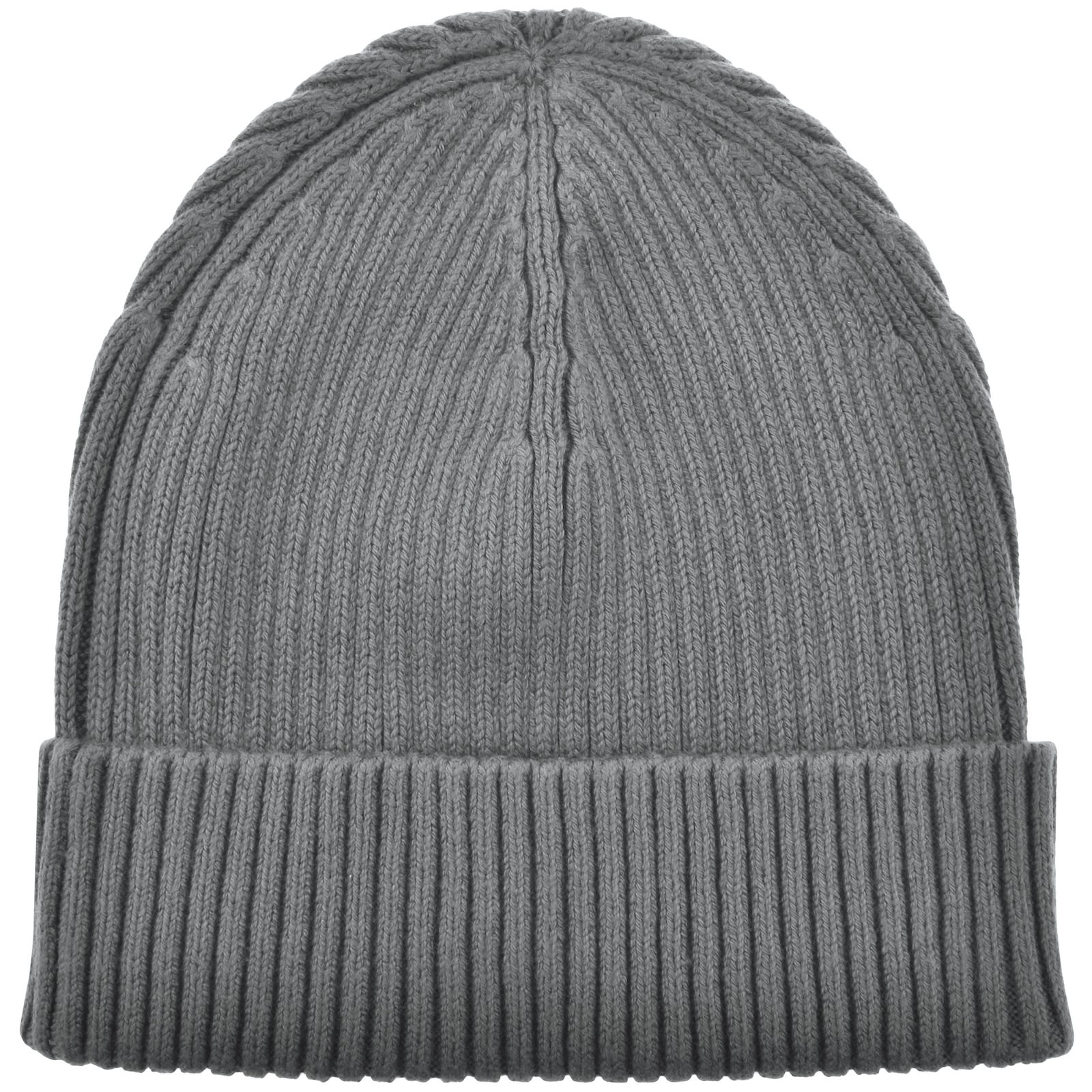 Calvin Klein Patch Chunky Rib Beanie Grey In Gray