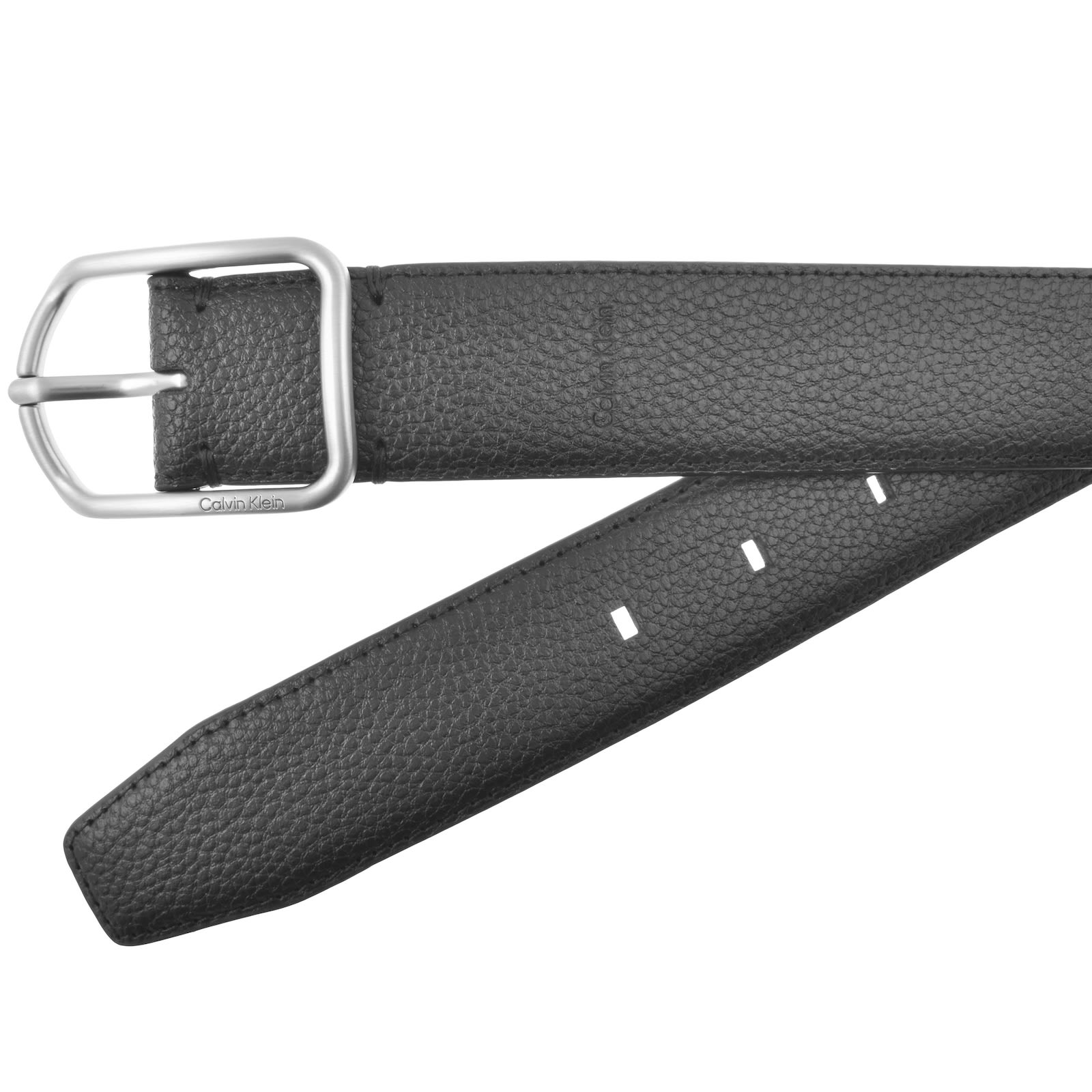 Calvin Klein Round Buckle Belt Black In Black