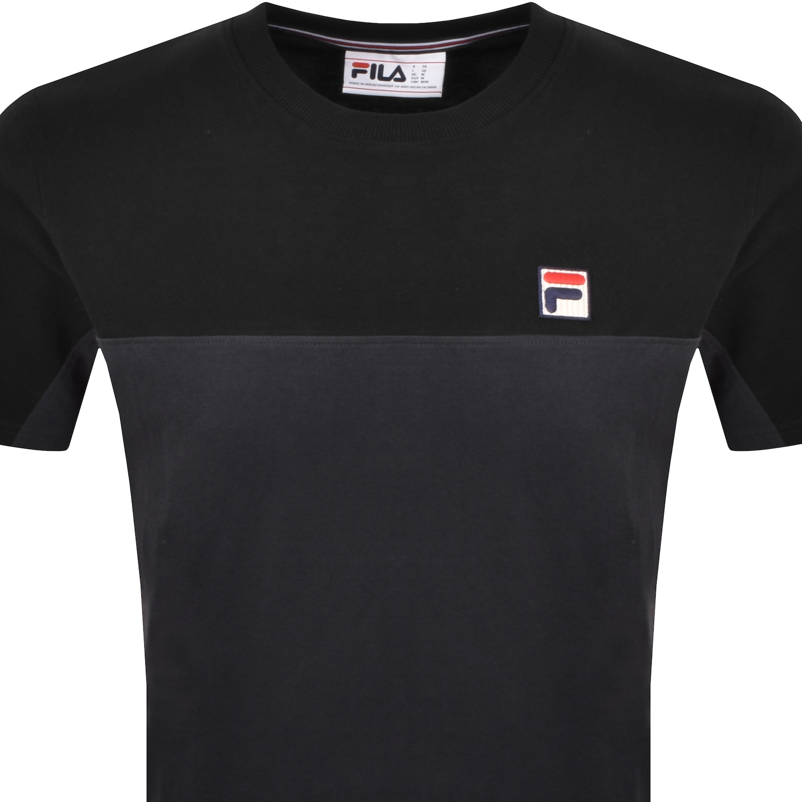 Fila Vintage Fila Tiebreaker Colour Block T Shirt Black In Black