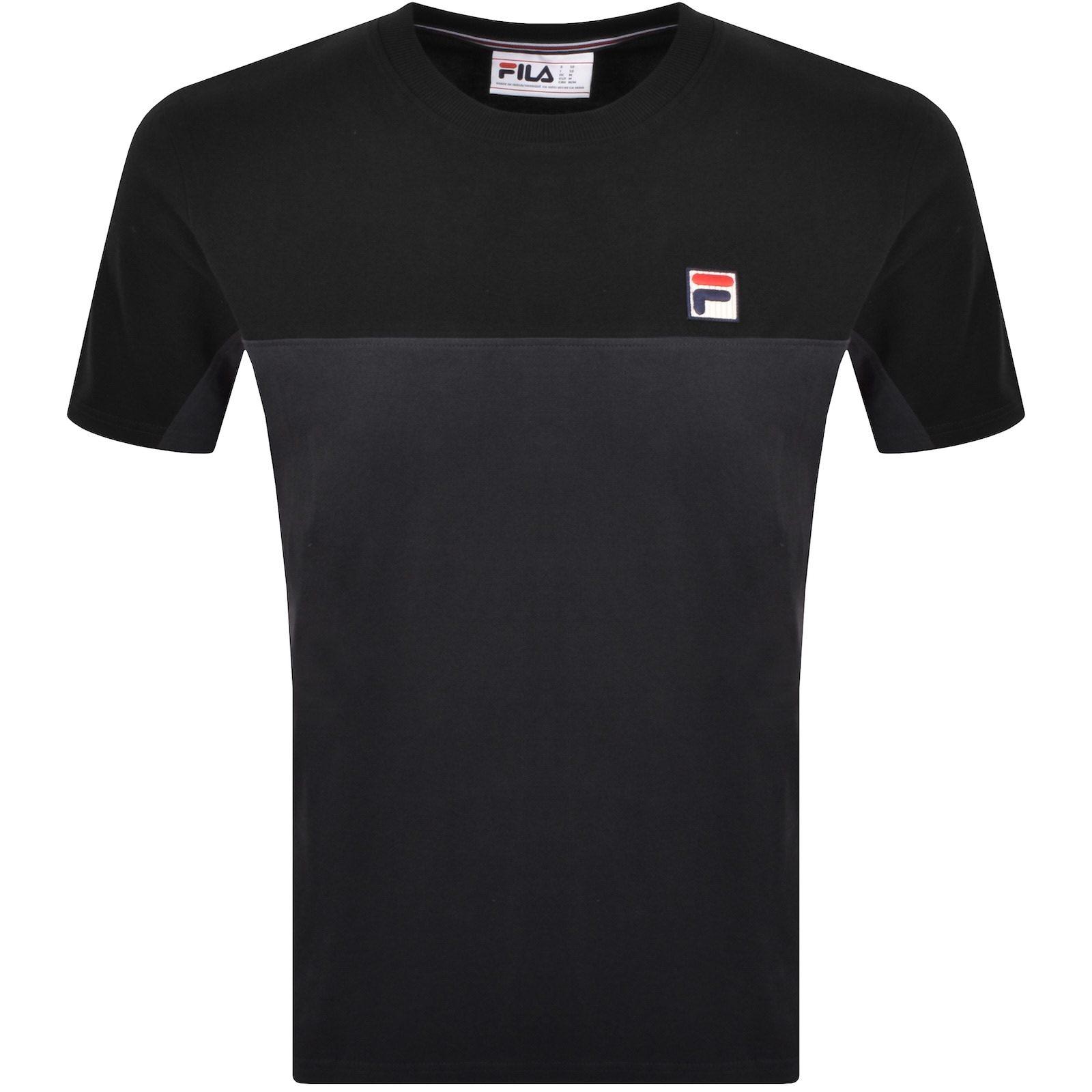 Fila Vintage Fila Tiebreaker Colour Block T Shirt Black In Black