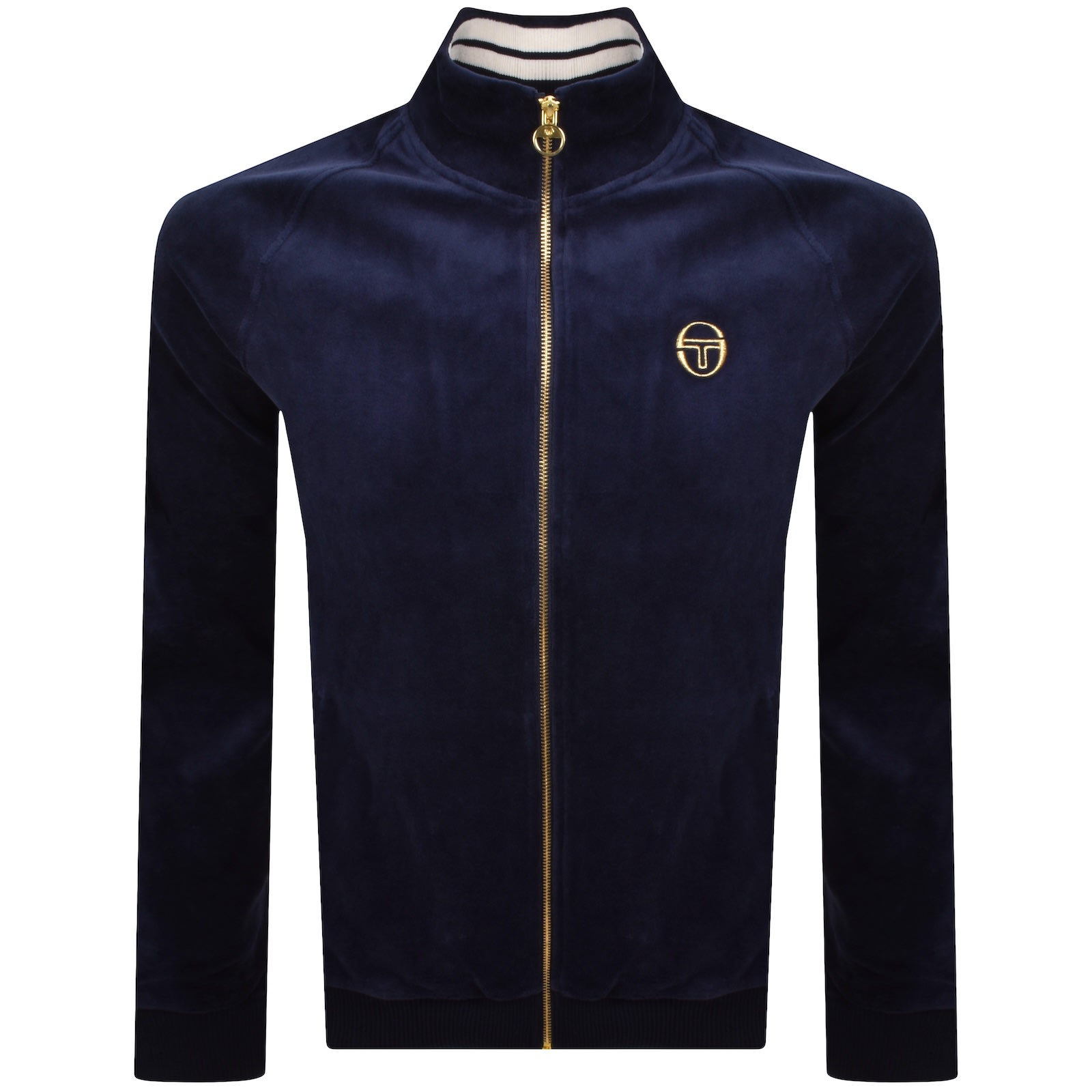 Sergio Tacchini Court Velour Track Top Bllue In Blue