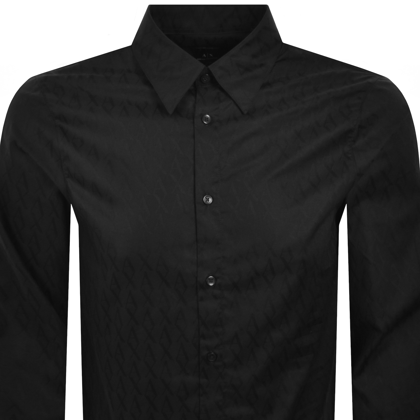 Armani Exchange All Over Print Shirt Black In Black
