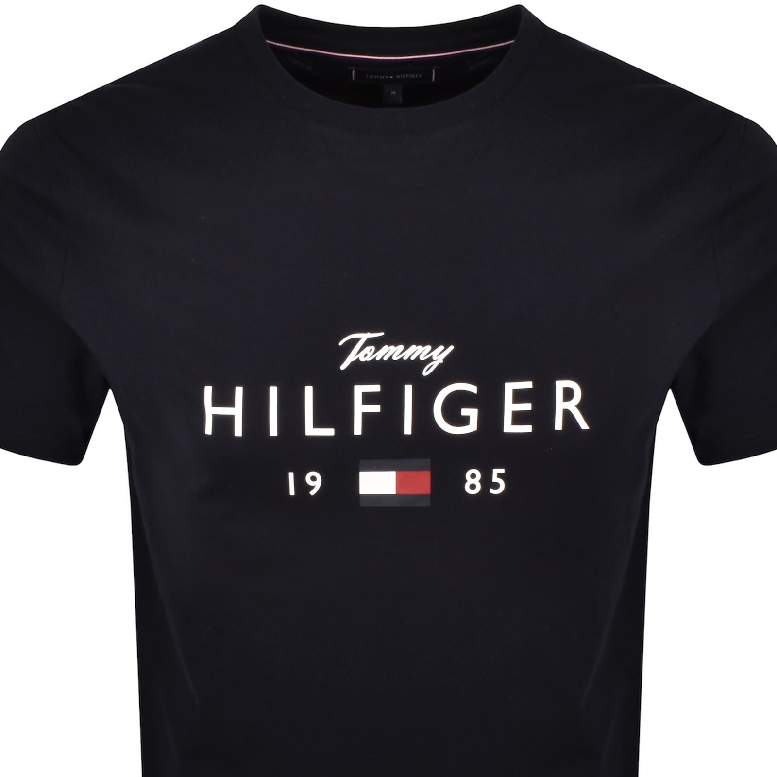 Tommy Hilfiger Logo Brand Love T Shirt Navy In Black