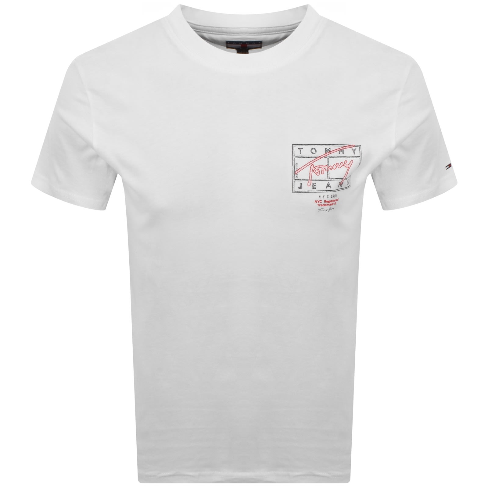 Tommy Jeans Signature Spray T Shirt Ecru In White